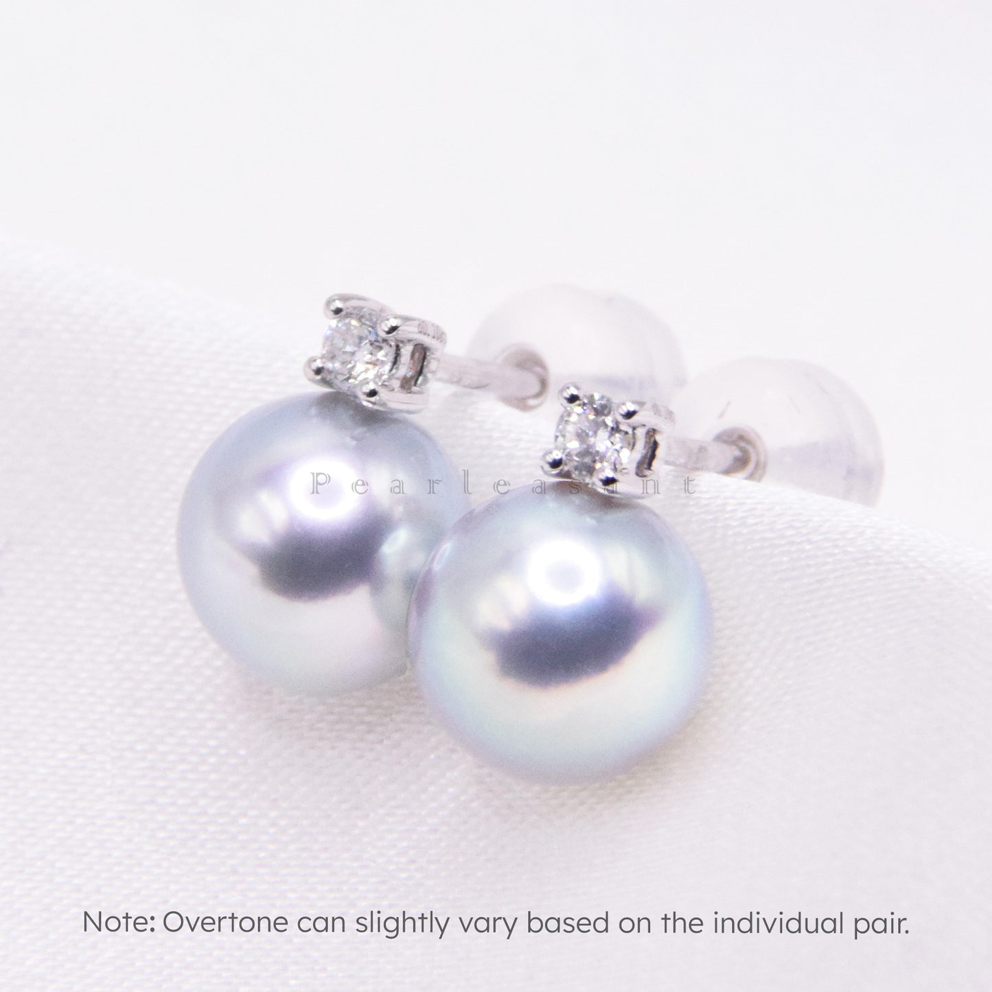 Madama Color 5-star Grade 7.5-8.0mm Blue Akoya Pearl Mini Princess Earrings with Certificate