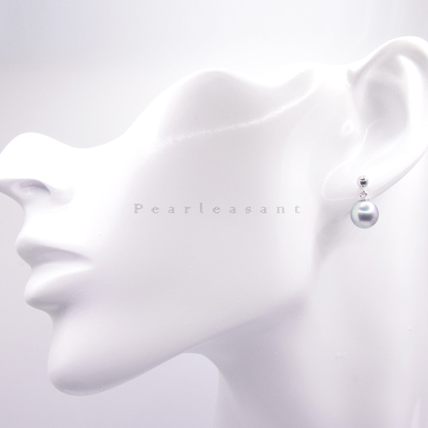 Madama Color 5-star Grade 7.5-8.0mm Blue Akoya Pearl Droplet Earrings with Certificate