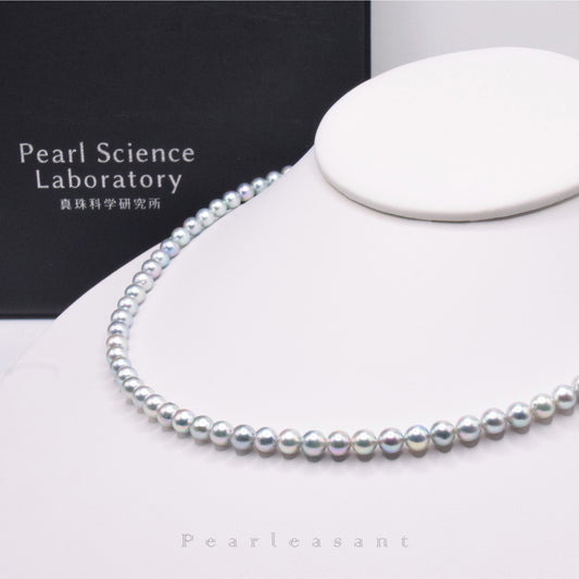 Super Rare - PSL Certified Blue Rose 5.0-5.5mm Akoya Pearl Necklace