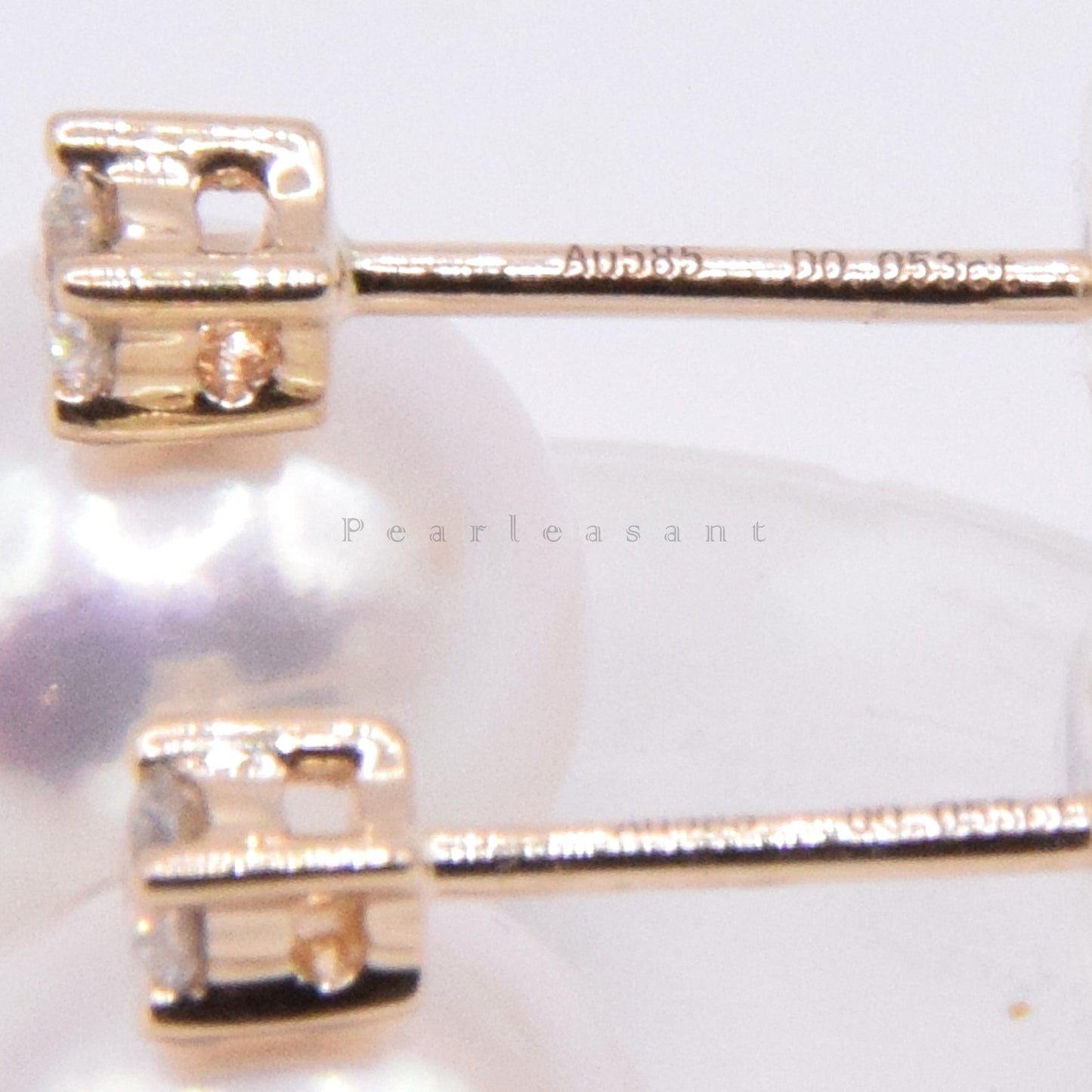 Hanadama Grade 7.5-8.0mm White Akoya Pearl Mini Princess Earrings with Certificate