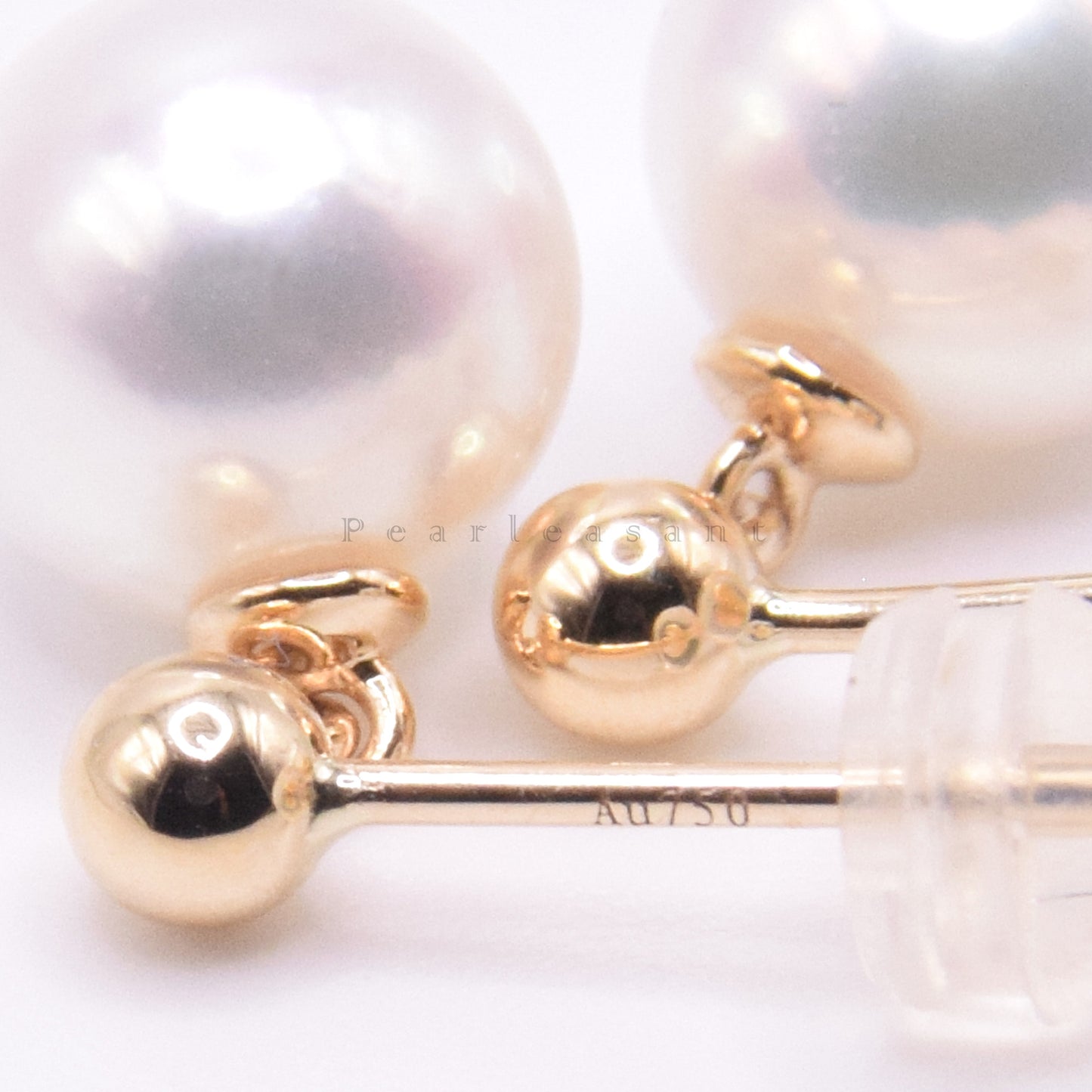 Hanadama Grade 8.0-8.5mm White Akoya Pearl Droplet Earrings with Certificate