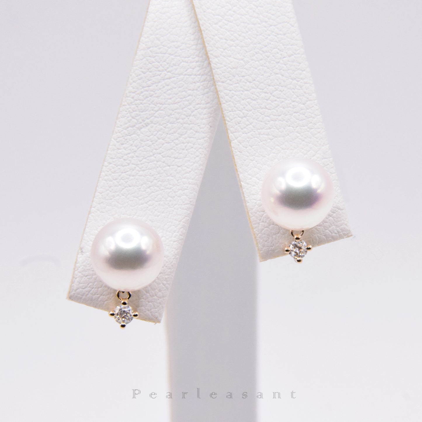 Hanadama Grade 8.0-8.5mm White Akoya Pearl Starlight Earrings with Certificate