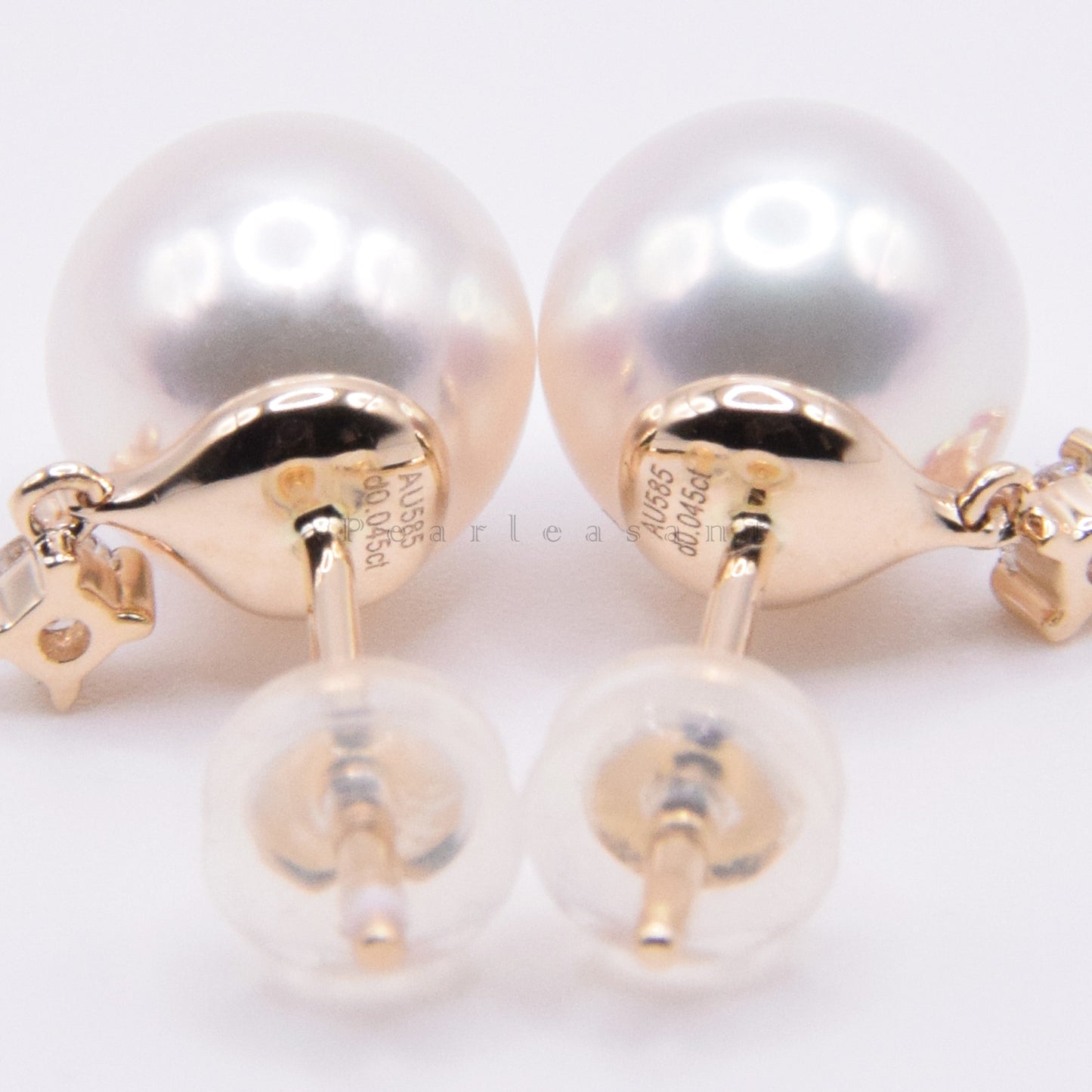 Hanadama Grade 8.0-8.5mm White Akoya Pearl Starlight Earrings with Certificate
