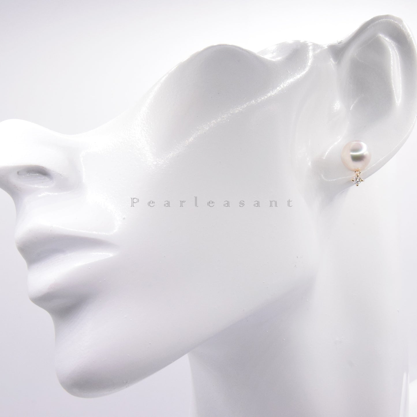 Hanadama Grade 8.0-8.5mm White Akoya Pearl Starlight Earrings with Certificate