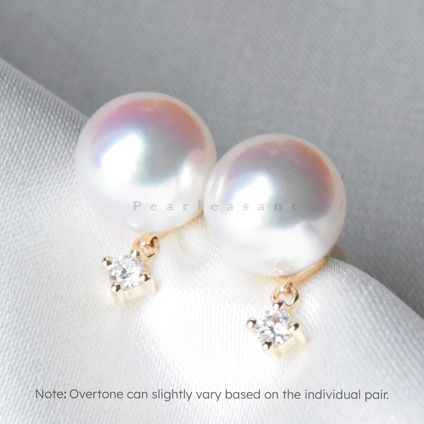 Hanadama Grade 8.0-8.5mm White Akoya Pearl Starlight Earrings with Certificate