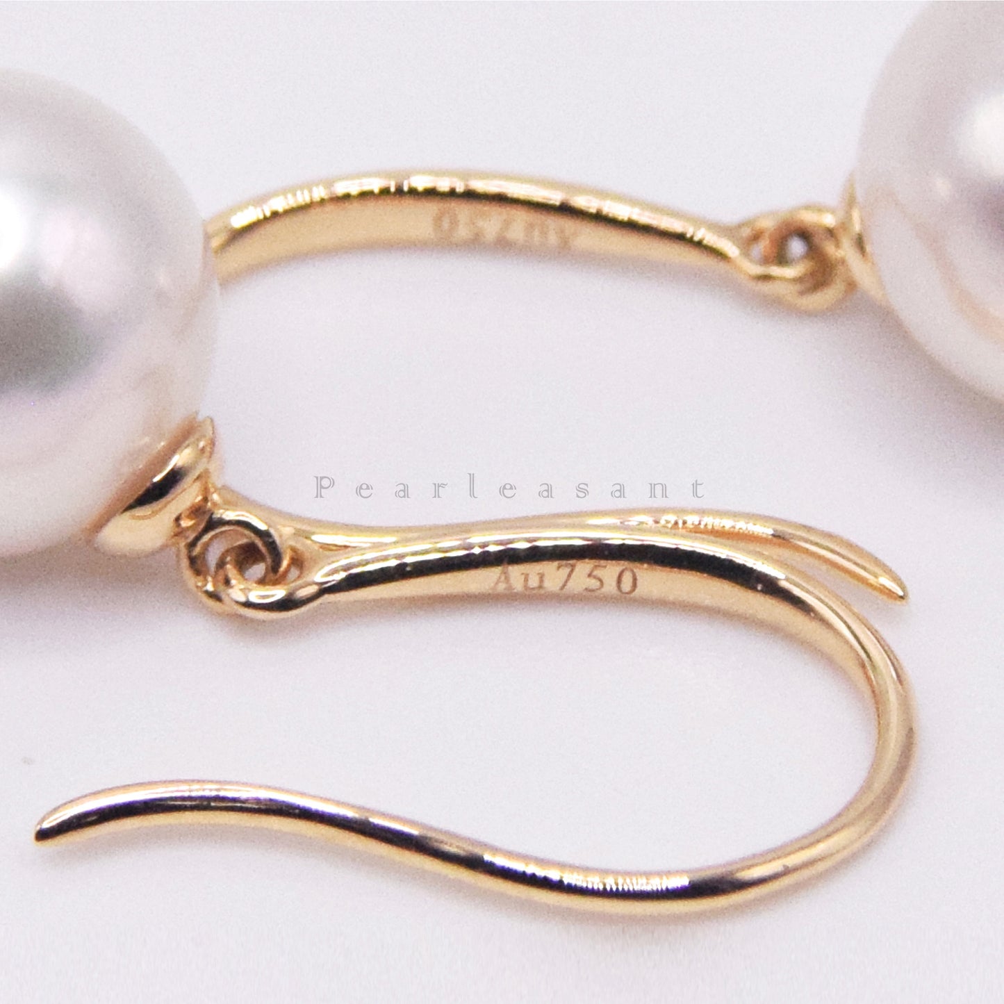 Hanadama Grade 8.5-9.0mm White Akoya Pearl Dangle Earrings with Certificate