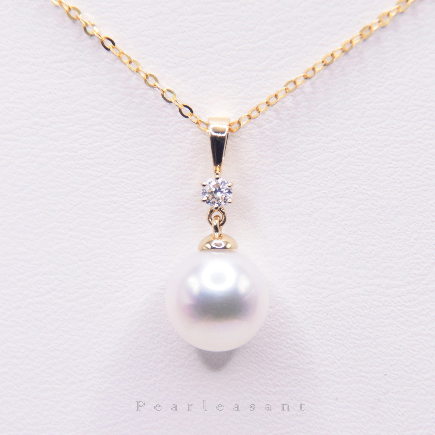 Hanadama Grade 8.5-9.0mm White Akoya Pearl Brilliance Pendant with Certificate
