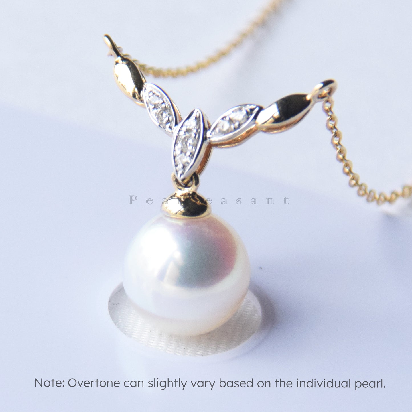 Hanadama Grade 8.5-9.0mm White Akoya Pearl Braid Pendant with Certificate