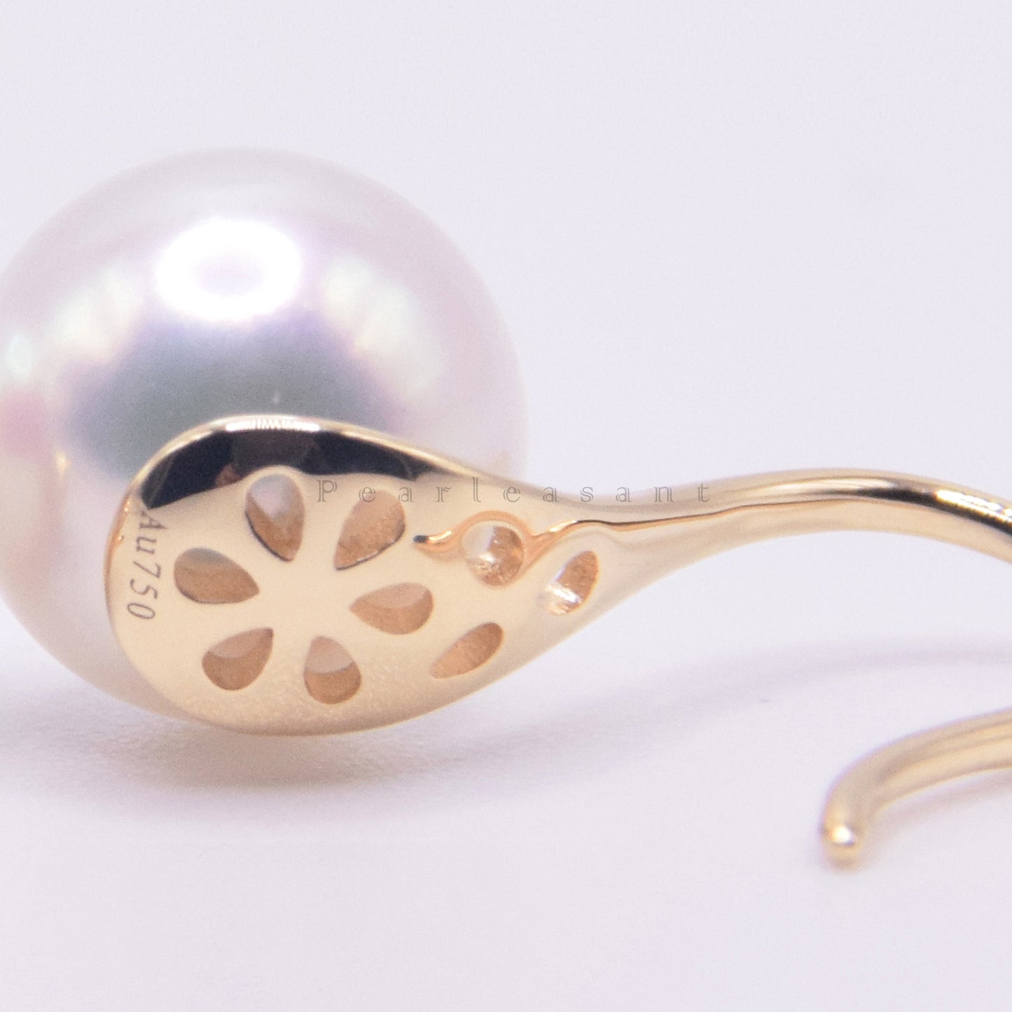 Hanadama Grade 8.5-9.0mm White Akoya Pearl High Heel Earrings with Certificate