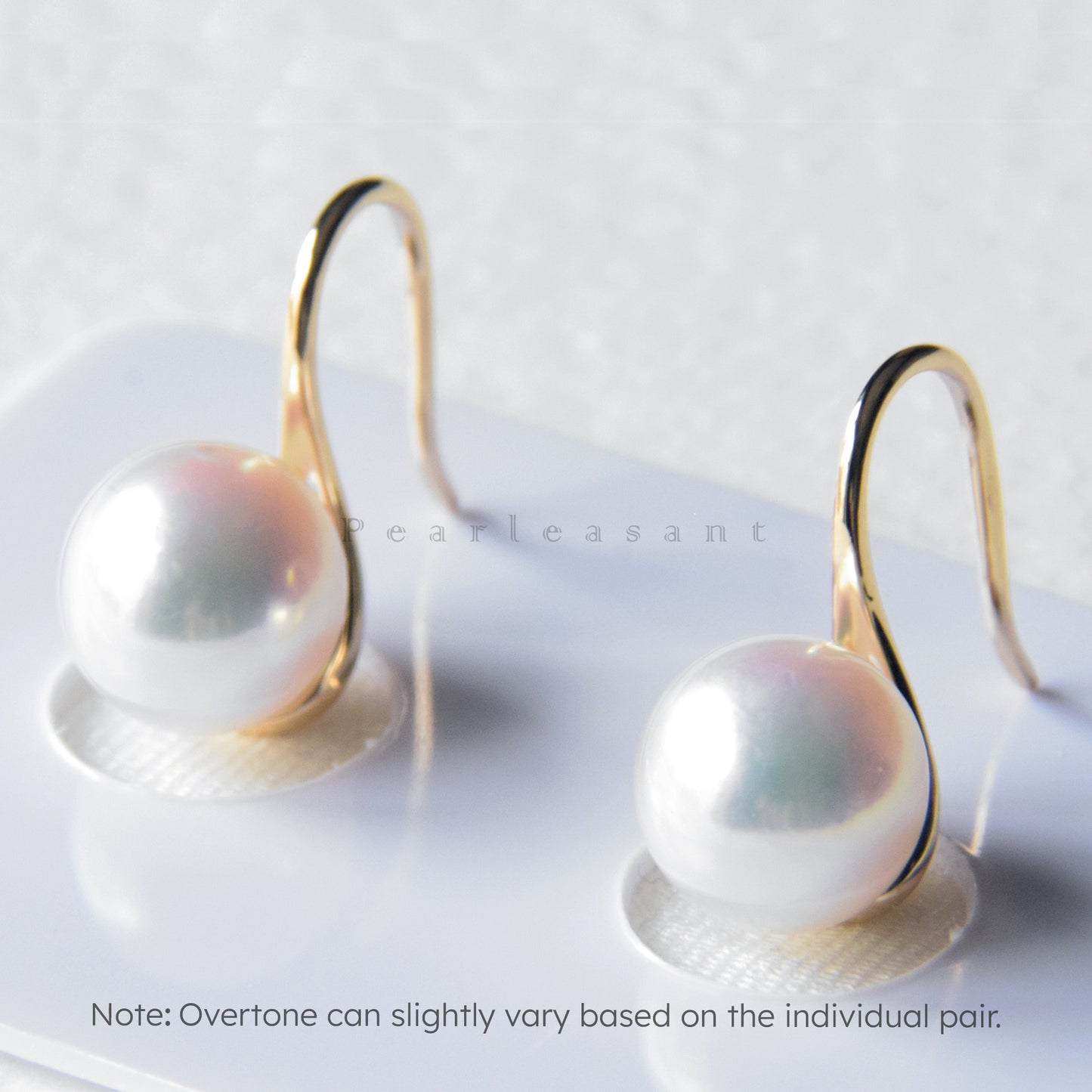 Hanadama Grade 8.5-9.0mm White Akoya Pearl High Heel Earrings with Certificate
