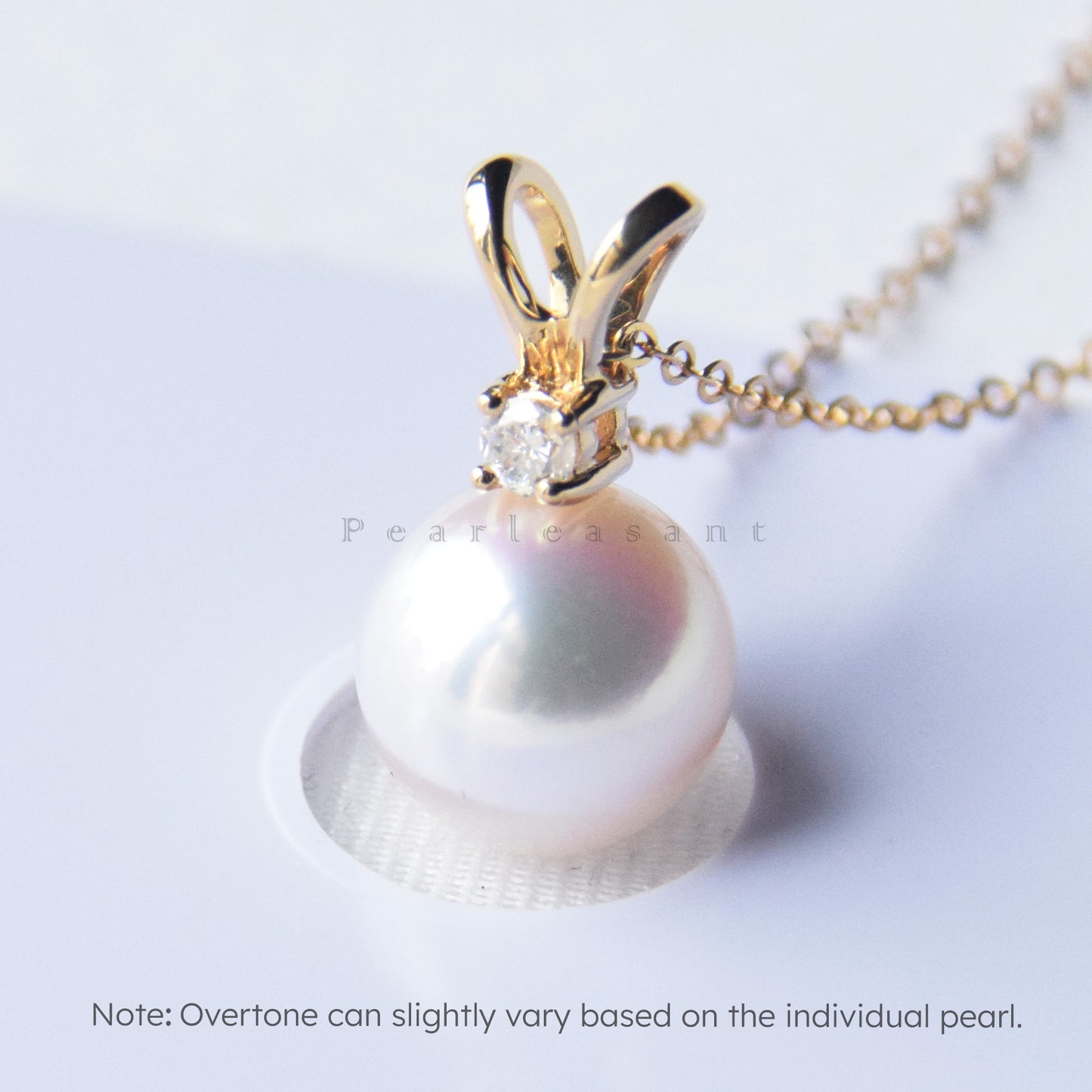 Hanadama Grade 8.5-9.0mm White Akoya Pearl Melody Pendant with Certificate