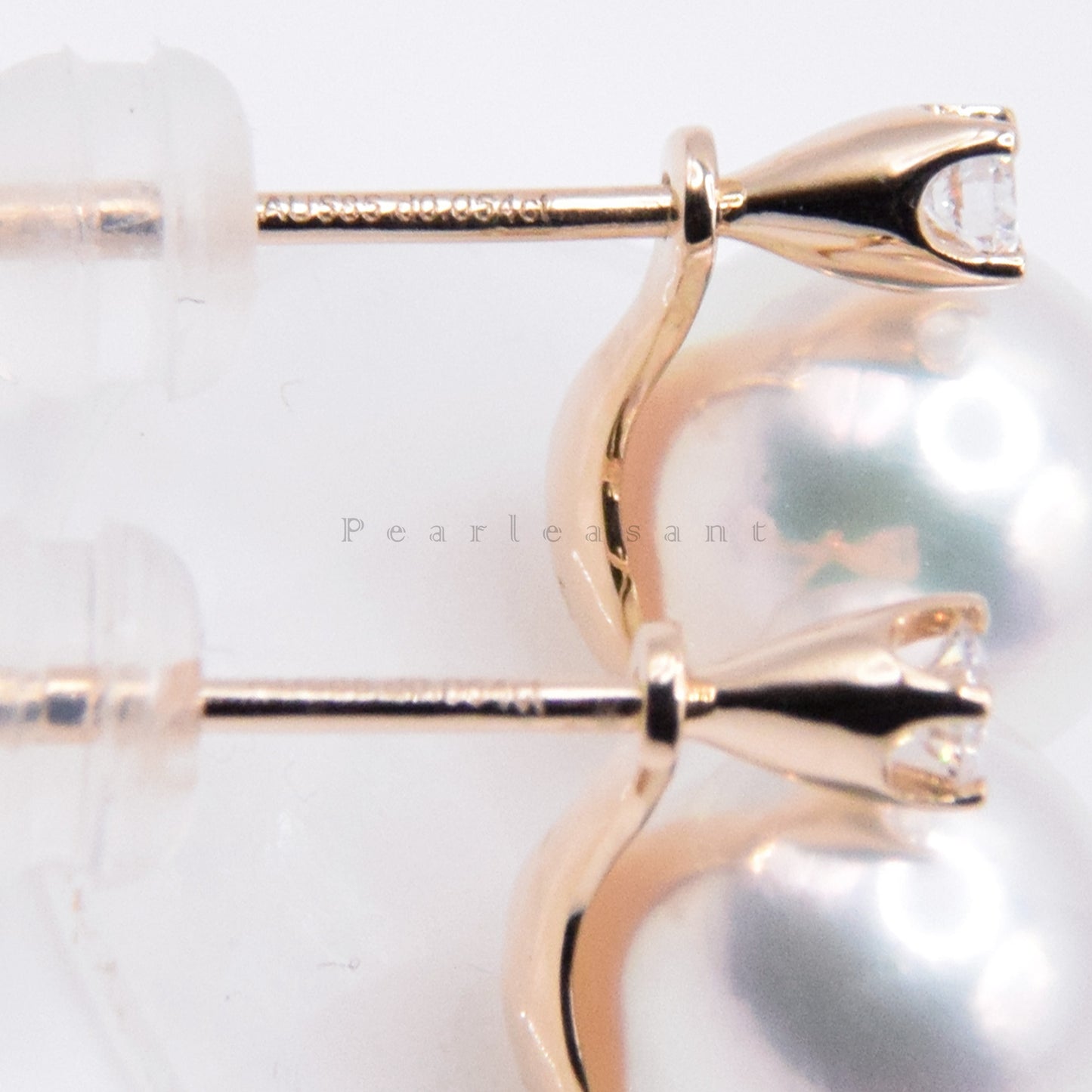 Hanadama Grade 8.5-9.0mm White Akoya Pearl Detachable Princess Earrings with Certificate