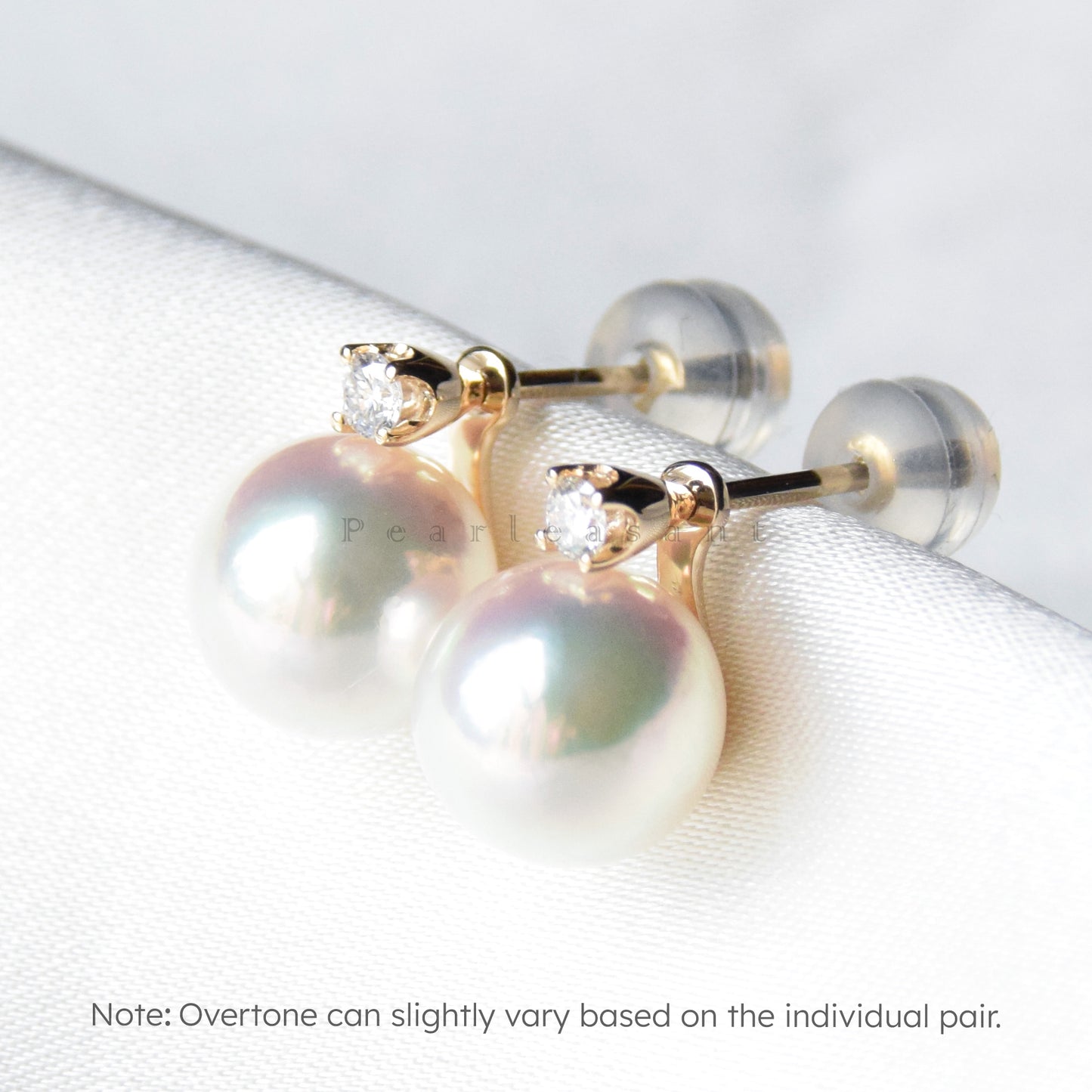 Hanadama Grade 8.5-9.0mm White Akoya Pearl Detachable Princess Earrings with Certificate