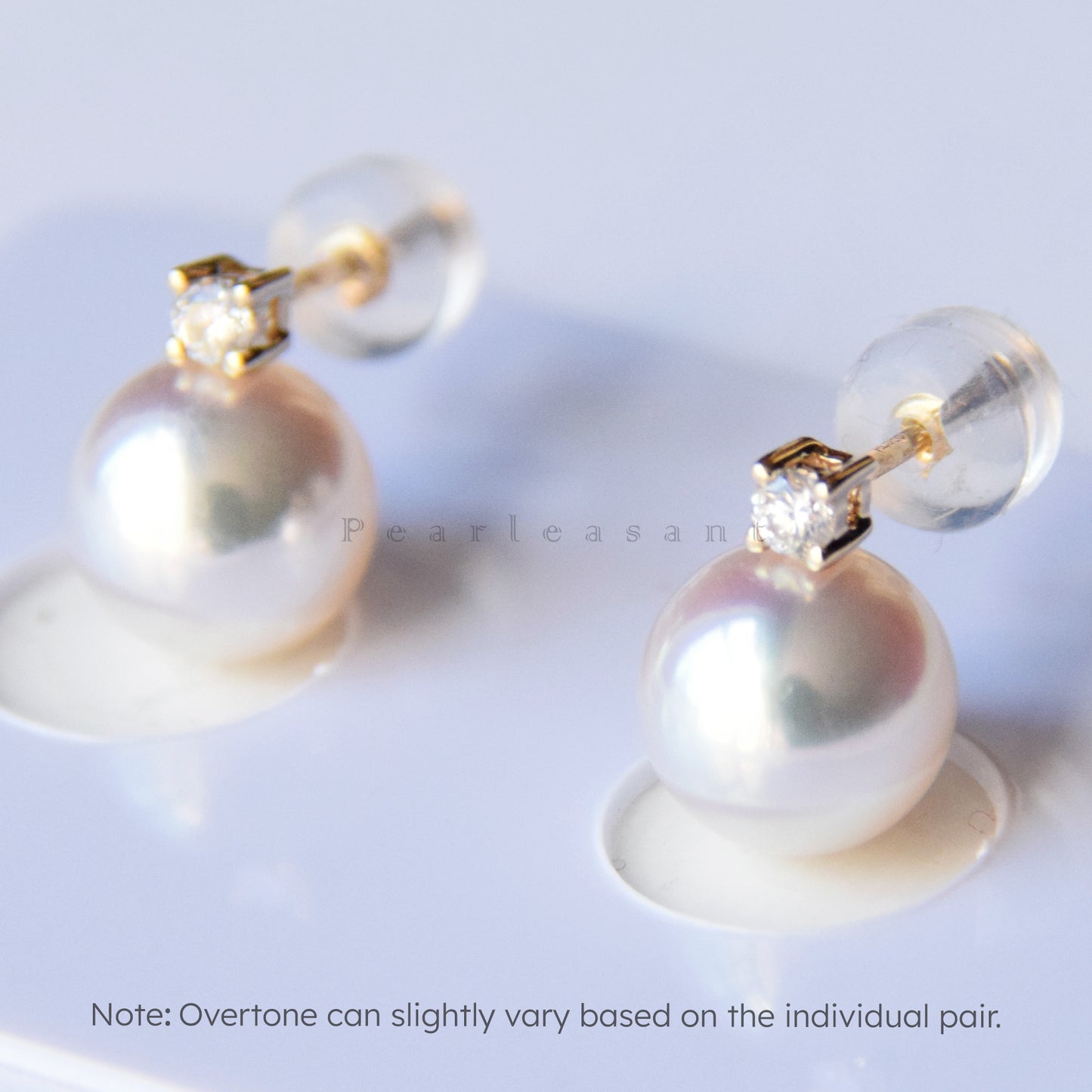 Hanadama Grade 8.0-8.5mm White Akoya Pearl Mini Princess Earrings with Certificate