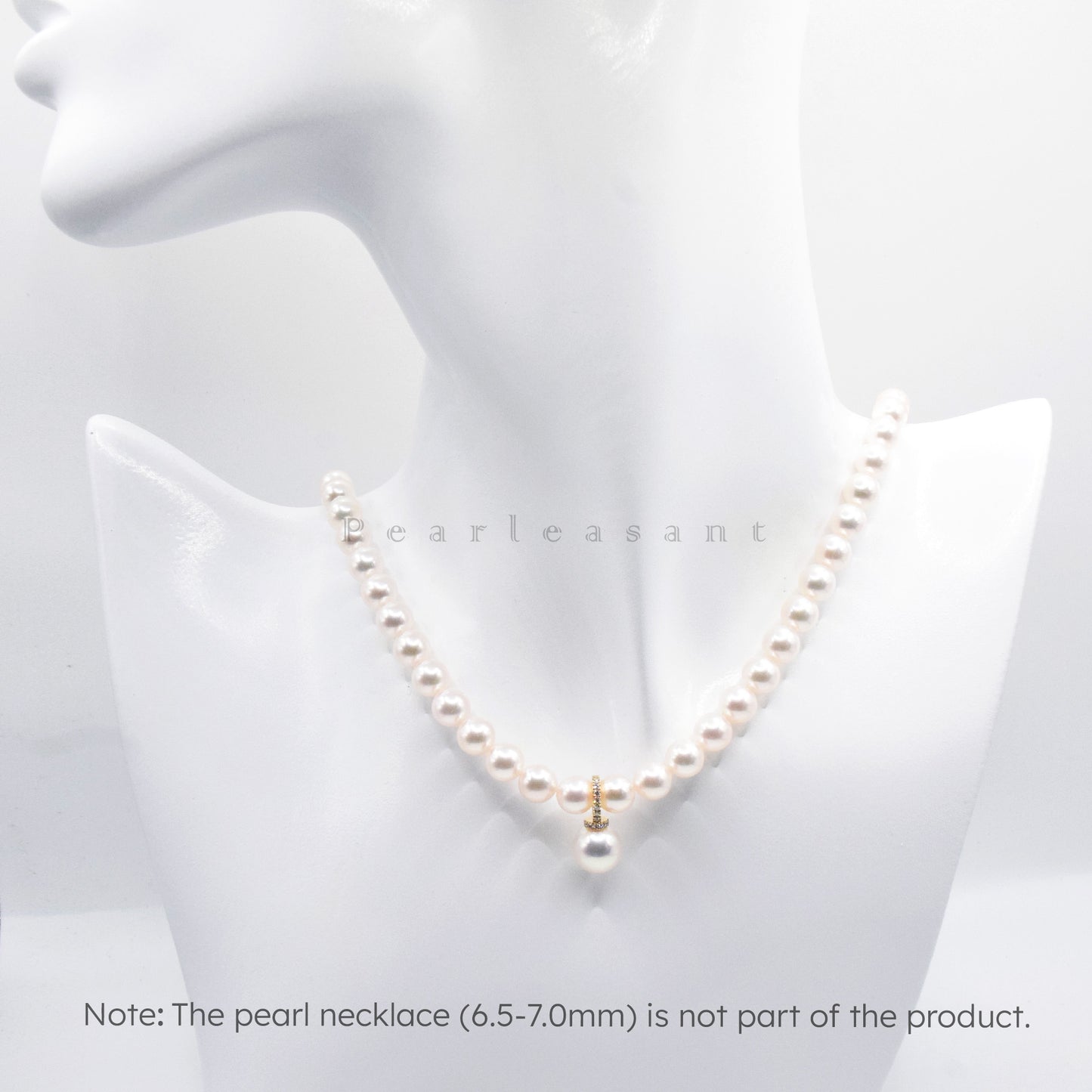 Hanadama Grade 8.5-9.0mm White Akoya Pearl Diamond Clasp Pendant Only with Certificate