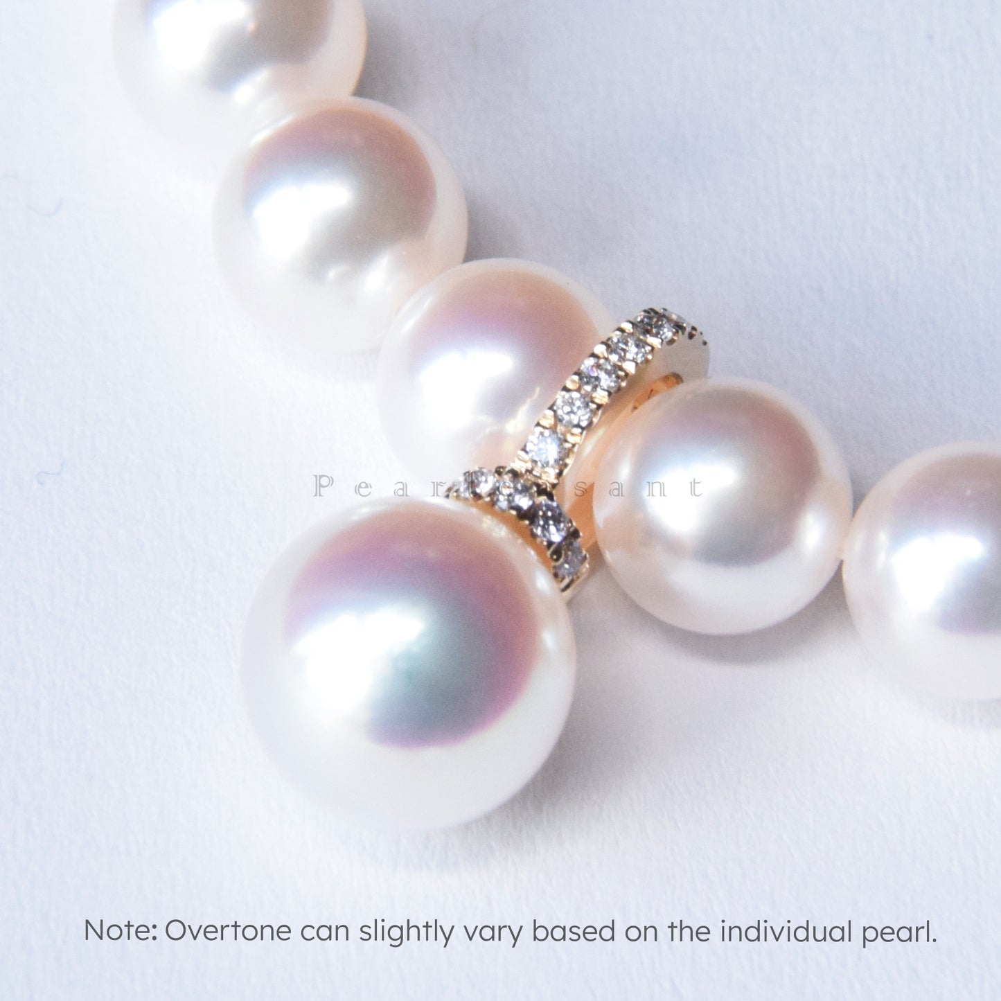 Hanadama Grade 8.5-9.0mm White Akoya Pearl Diamond Clasp Pendant Only with Certificate