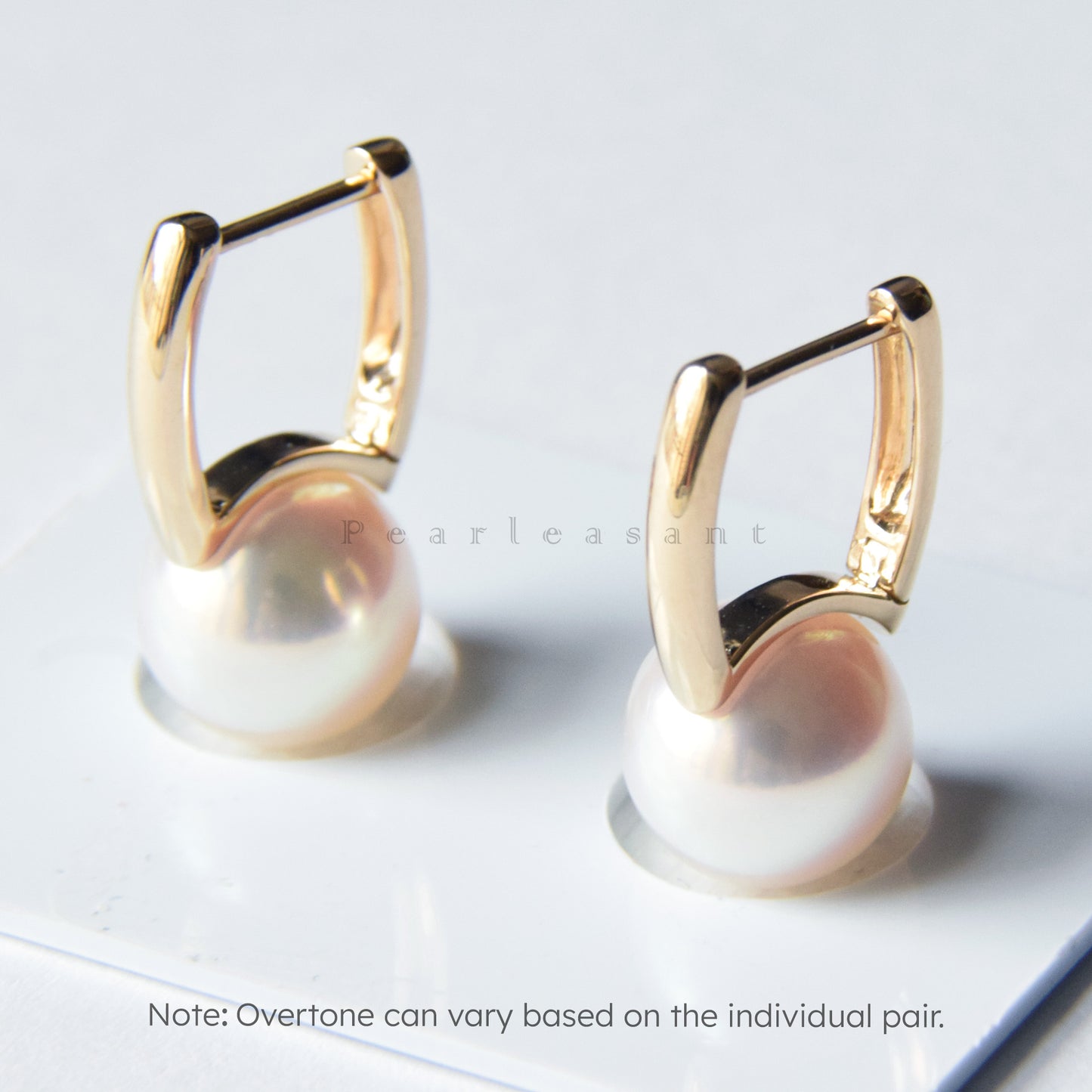 Hanadama Grade 8.5-9.0mm White Akoya Pearl Bucket Earrings with Certificate