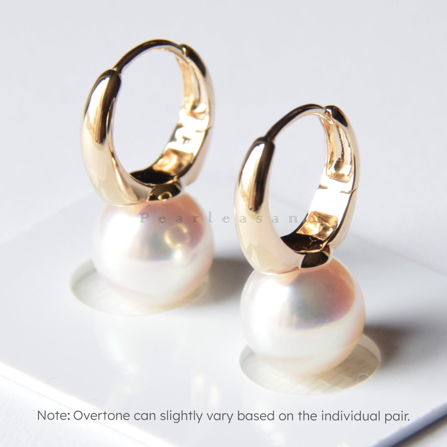 Hanadama Grade 8.5-9.0mm White Akoya Pearl Circle Bucket Earrings with Certificate