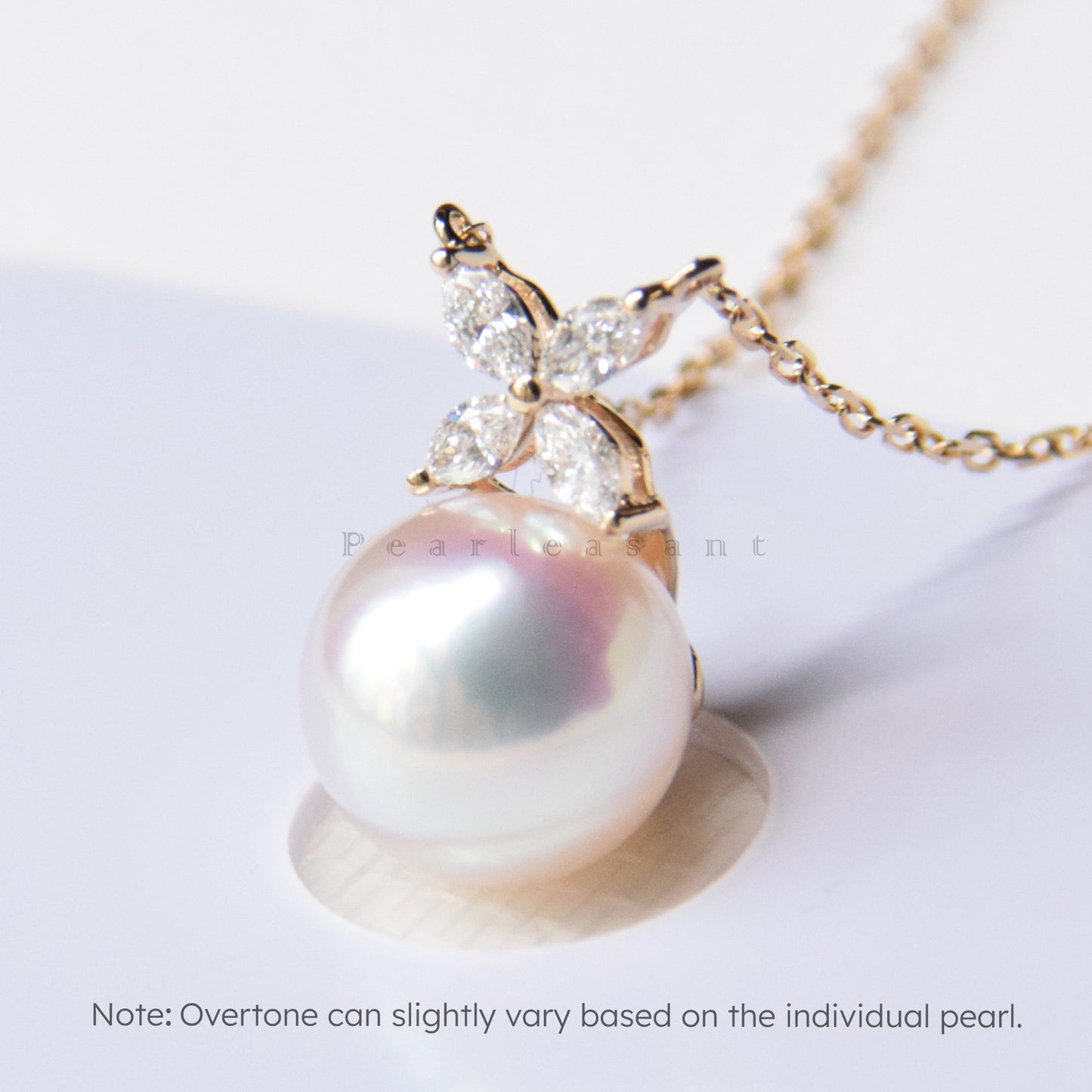 Hanadama Grade 8.5-9.0mm White Akoya Pearl Marquise Clove Pendant with Certificate