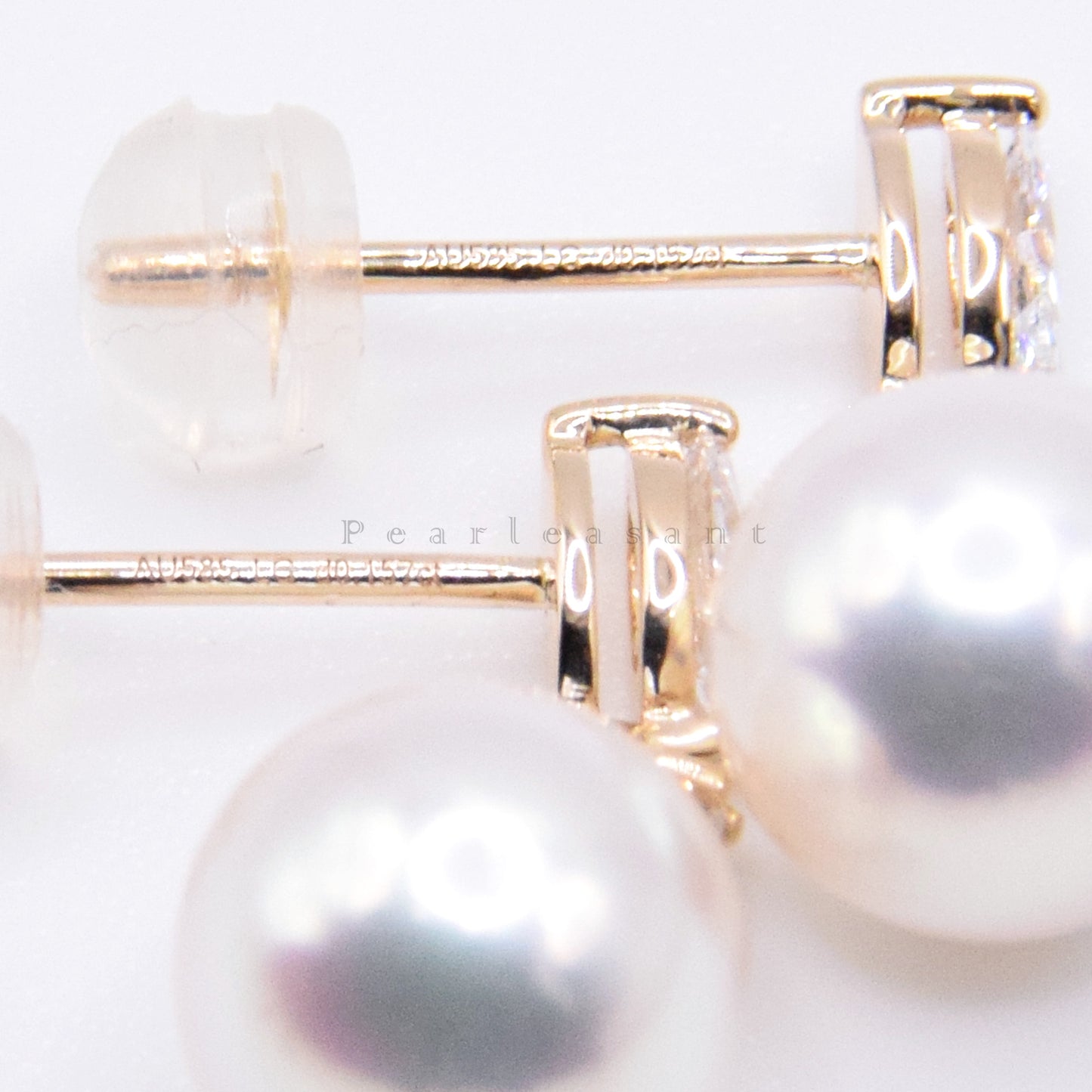 Hanadama Grade 8.0-8.5mm White Akoya Pearl Marquise Earrings with Certificate