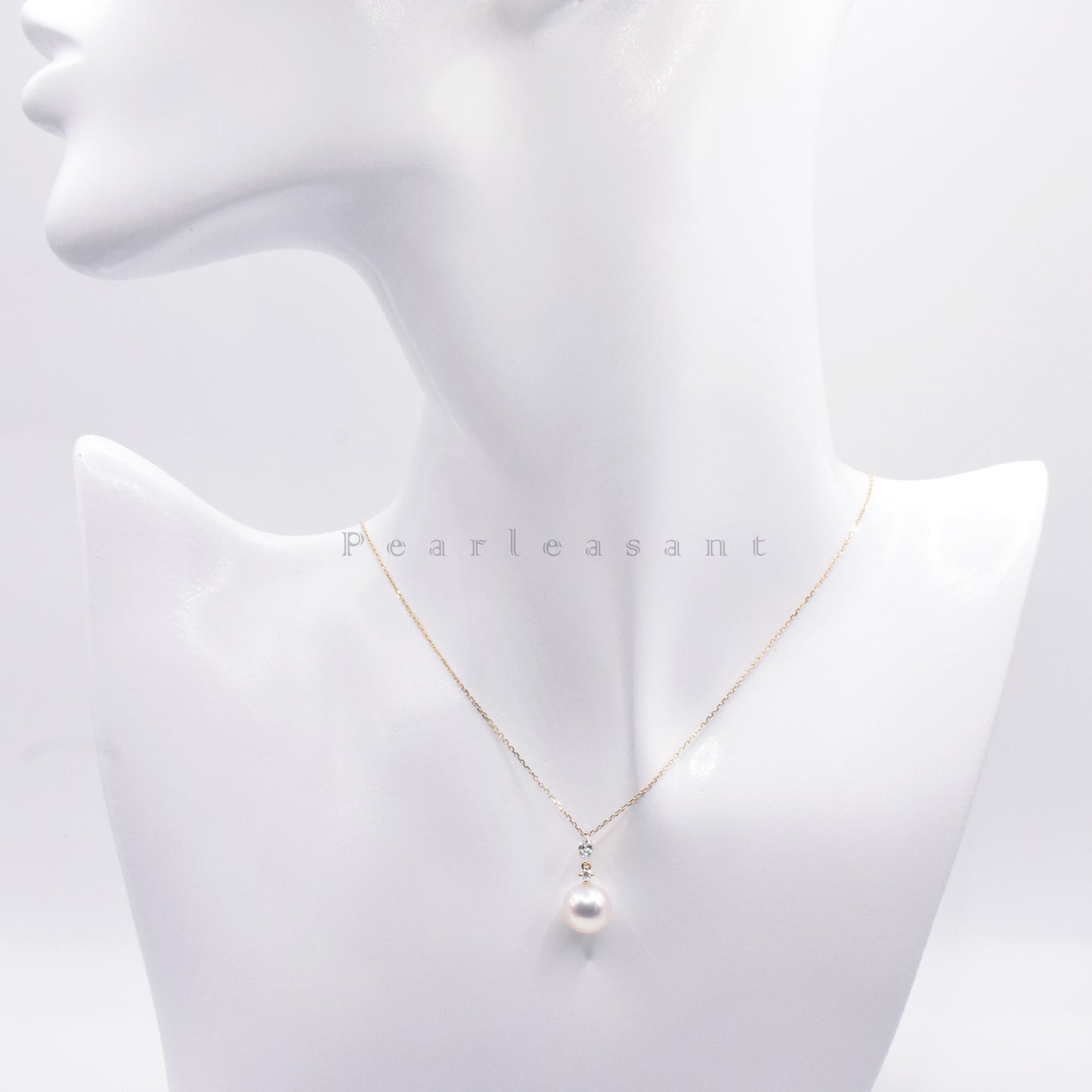 Hanadama Grade 8.0-9.0mm White Akoya Pearl Marquise Pendant with Certificate