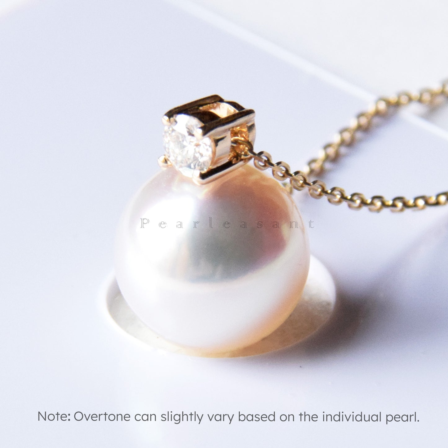 Hanadama Grade 8.0-9.0mm White Akoya Pearl Medium Princess Pendant with Certificate