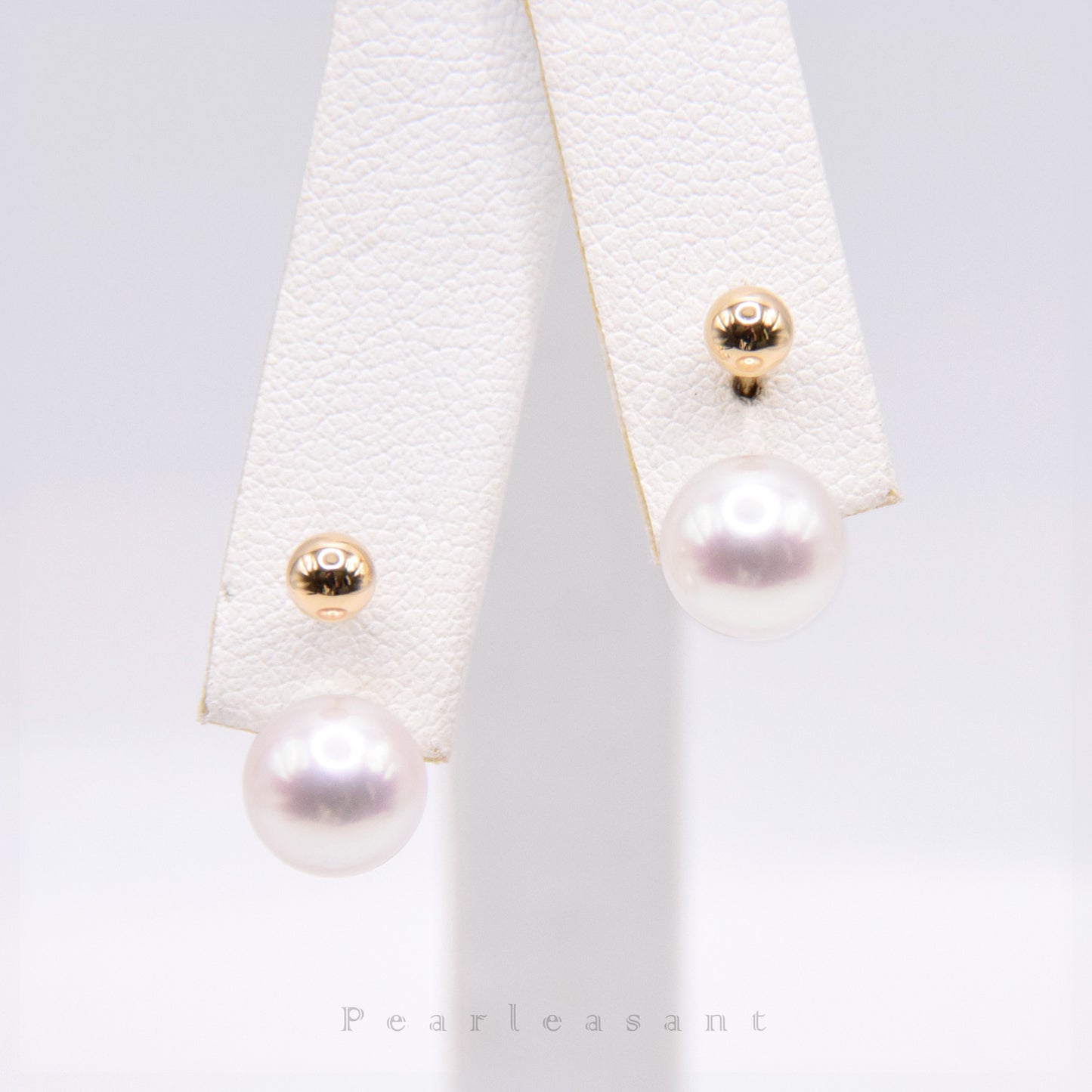 Hanadama Grade 7.5-8.0mm White Akoya Pearl U-shape Earrings with Certificate