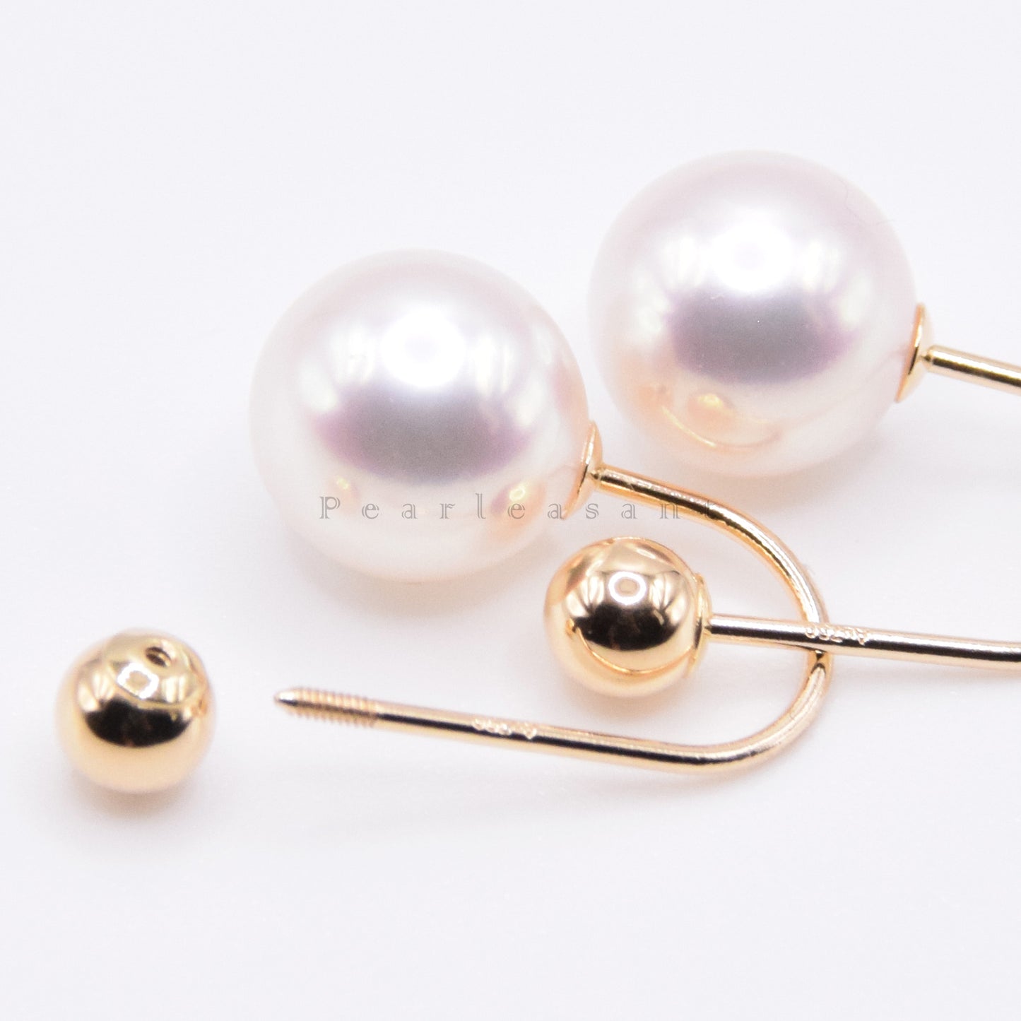 Hanadama Grade 7.5-8.0mm White Akoya Pearl U-shape Earrings with Certificate