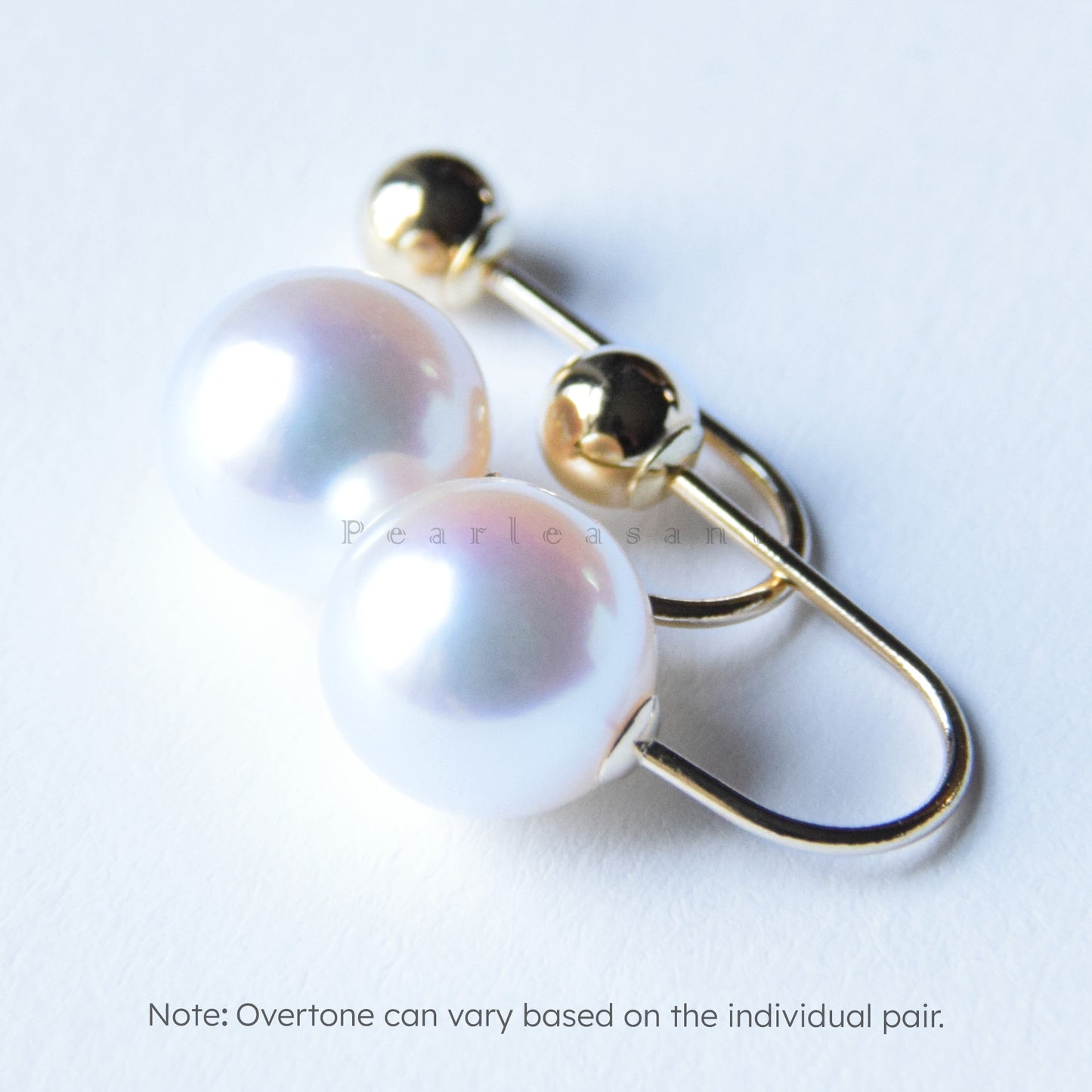 Hanadama Grade 7.5-8.0mm White Akoya Pearl U-shape Earrings with Certificate