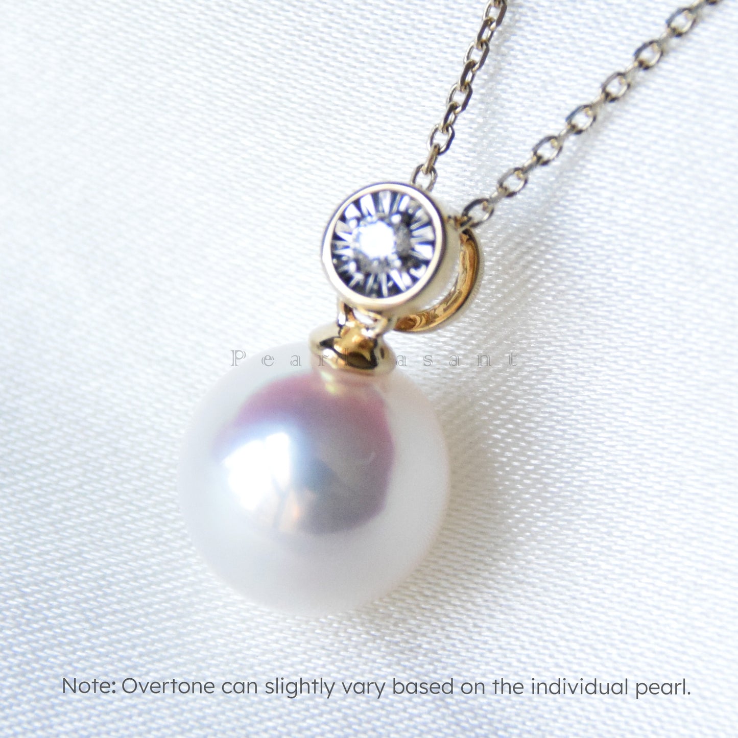 Hanadama Grade 8.5-9.0mm White Akoya Pearl Bubble Pendant with Certificate