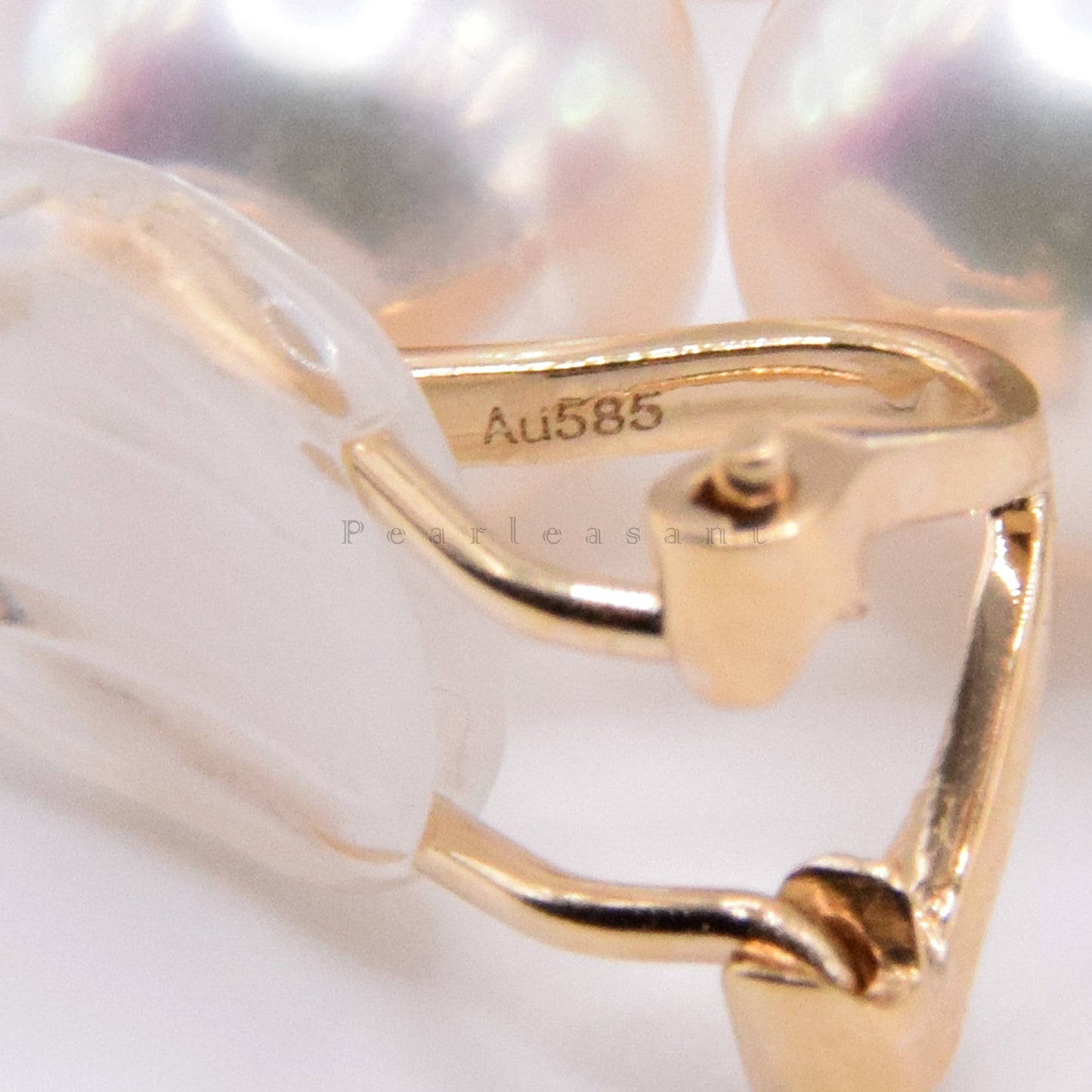 Hanadama Grade 8.0-9.0mm White Akoya Pearl Earring Clips with Certificate