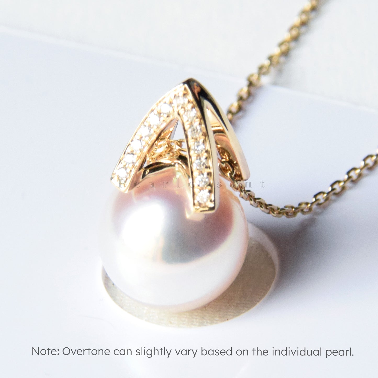 Hanadama Grade 8.5-9.0mm White Akoya Pearl Crown Pendant with Certificate