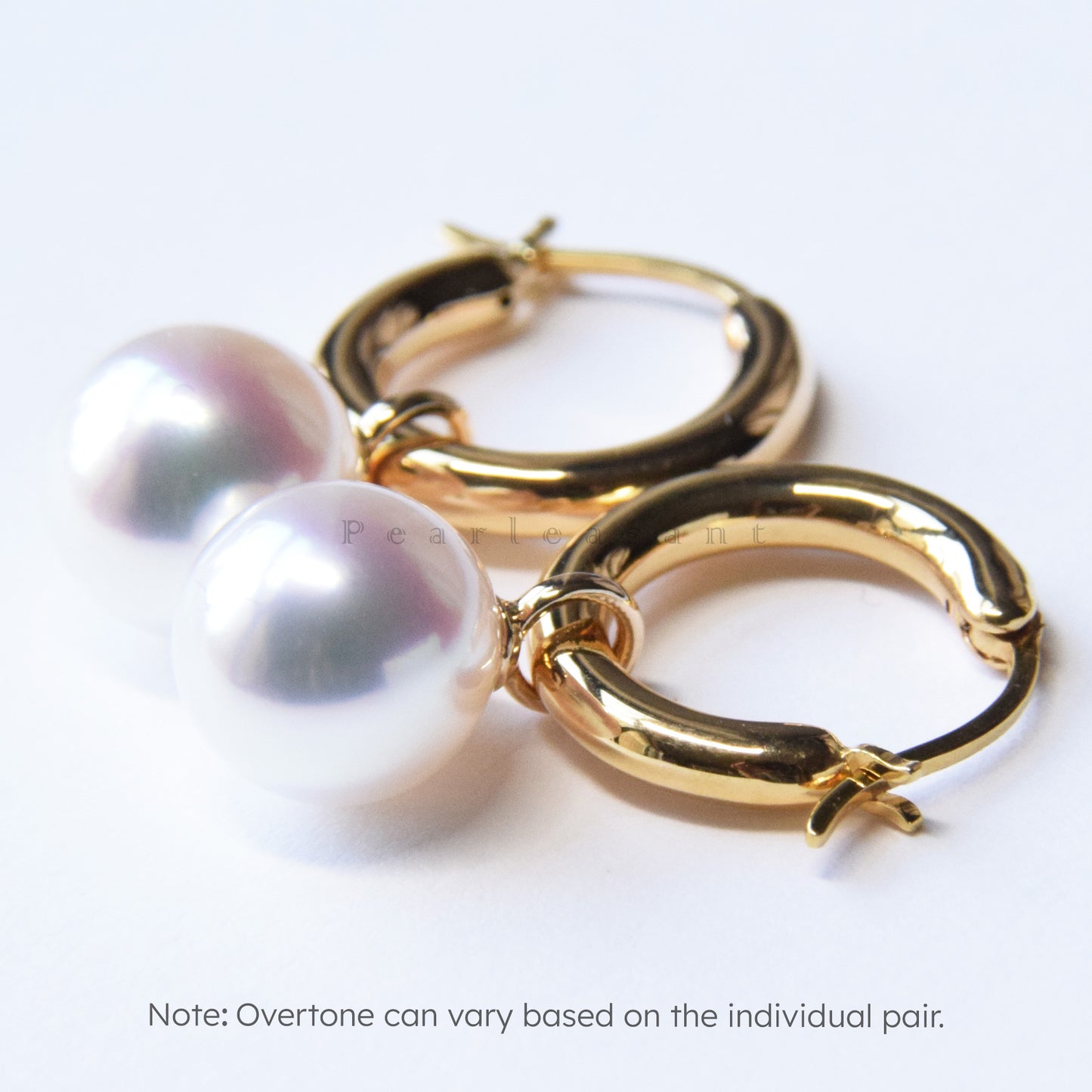 Hanadama Grade 8.5-9.0mm White Akoya Pearl Detachable Circle Hoop Earrings with Certificate