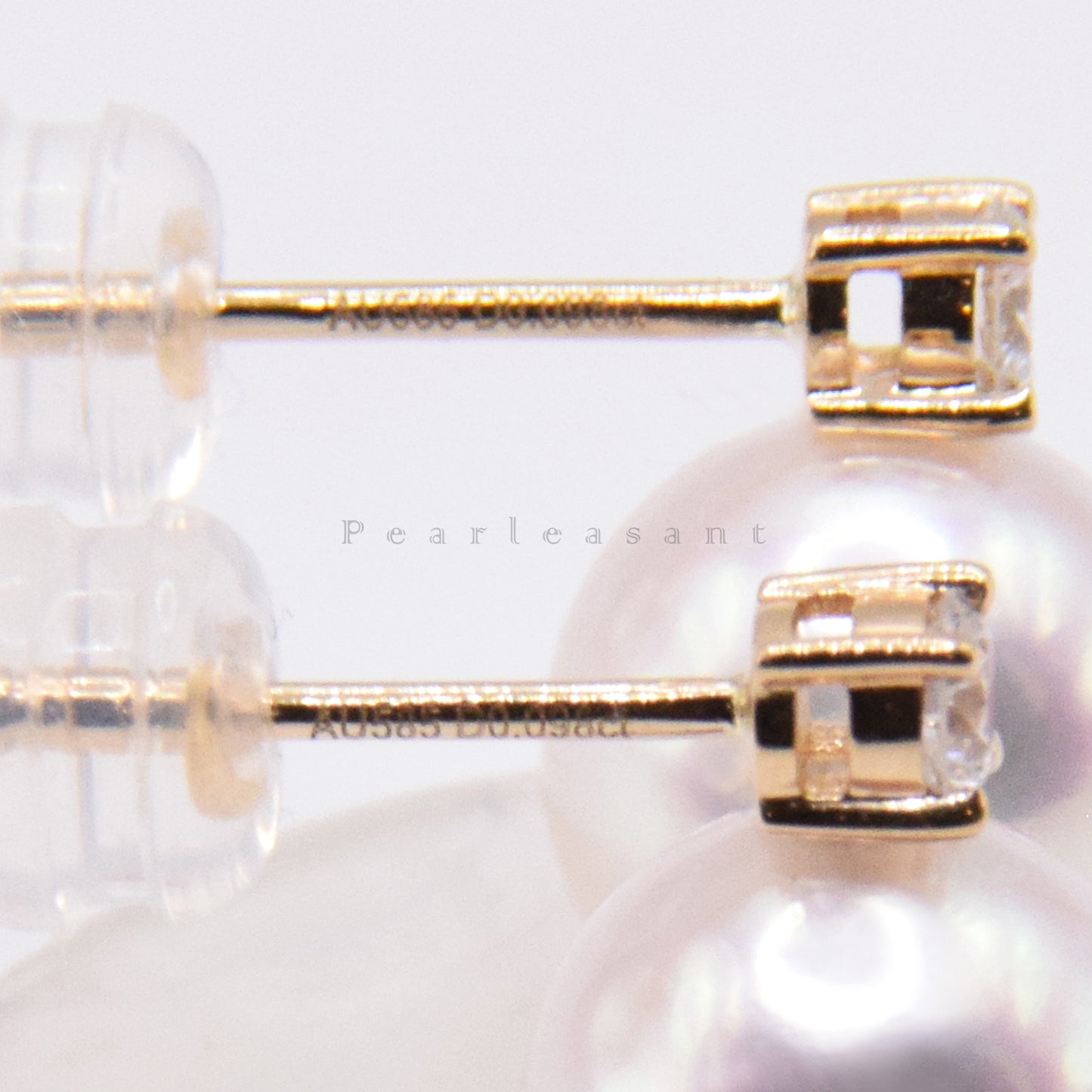 Hanadama Grade 8.0-9.0mm White Akoya Pearl Medium Princess Earrings with Certificate