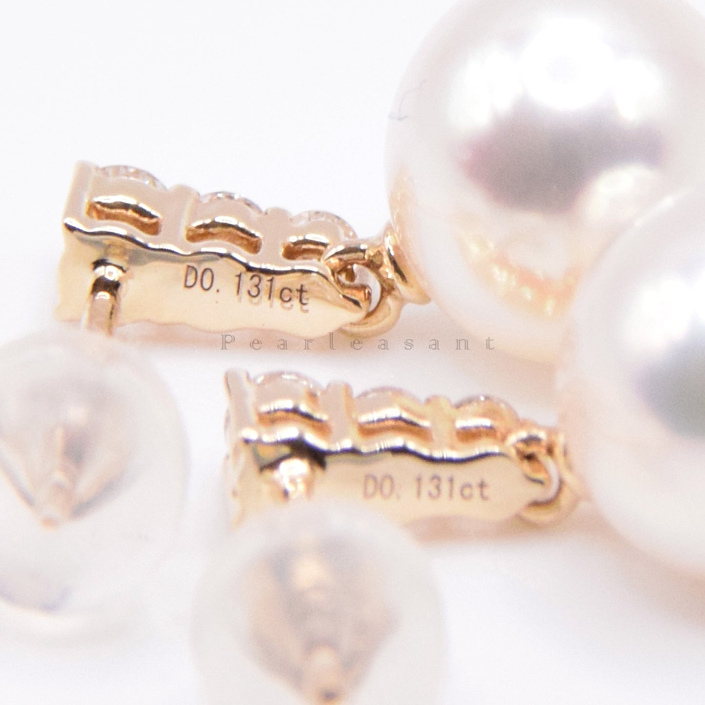 Hanadama Grade 8.0-8.5mm White Akoya Pearl Radiance Earrings with Certificate