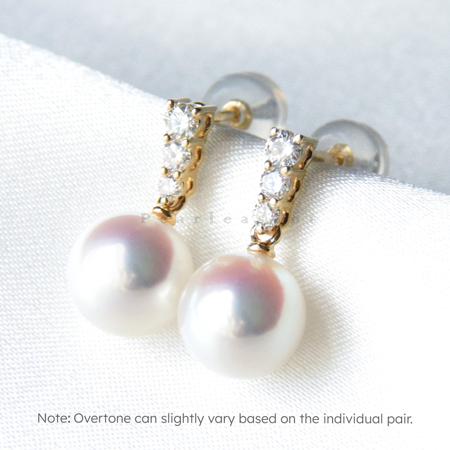 Hanadama Grade 8.0-8.5mm White Akoya Pearl Radiance Earrings with Certificate