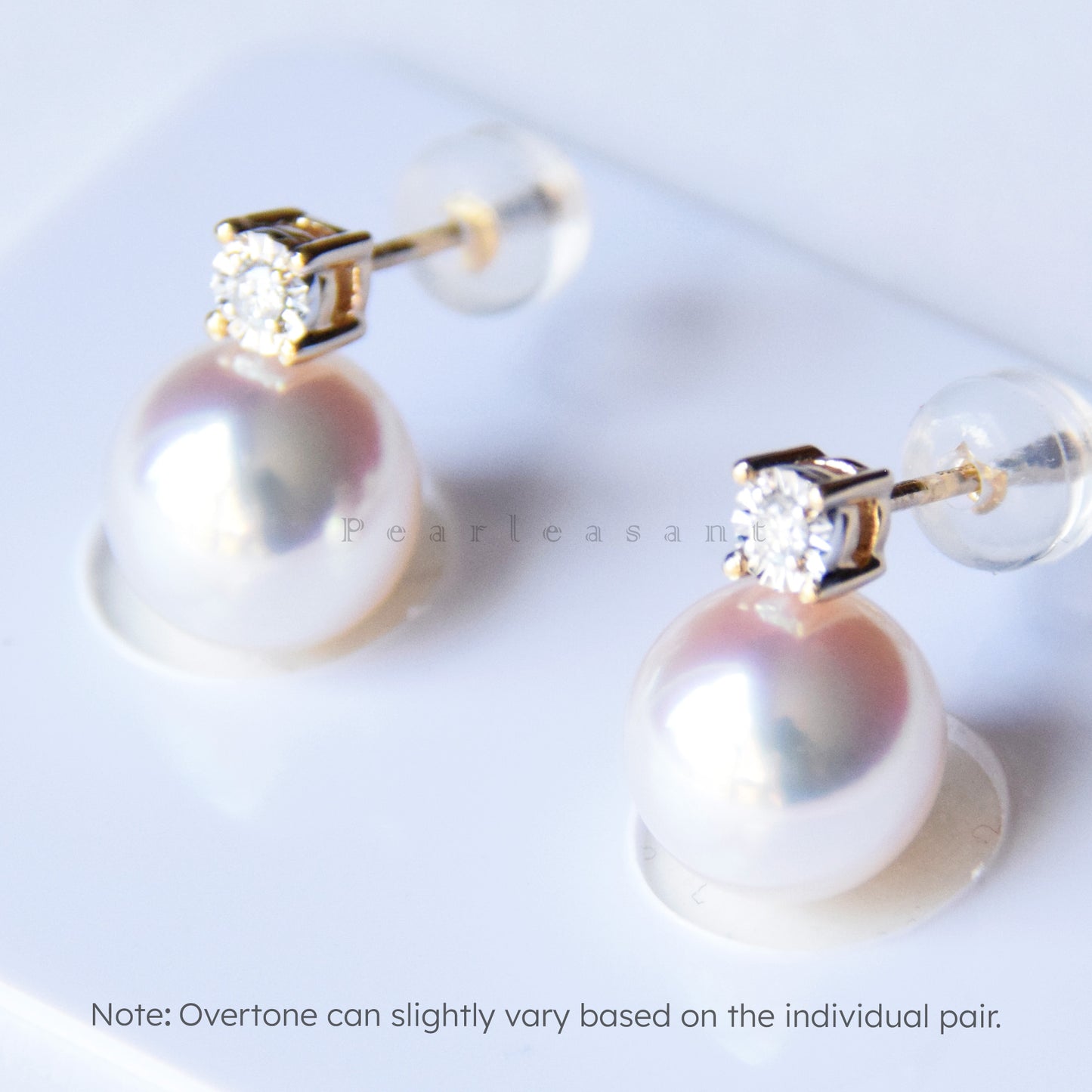Hanadama Grade 8.5-9.0mm White Akoya Pearl Princess Earrings with Certificate
