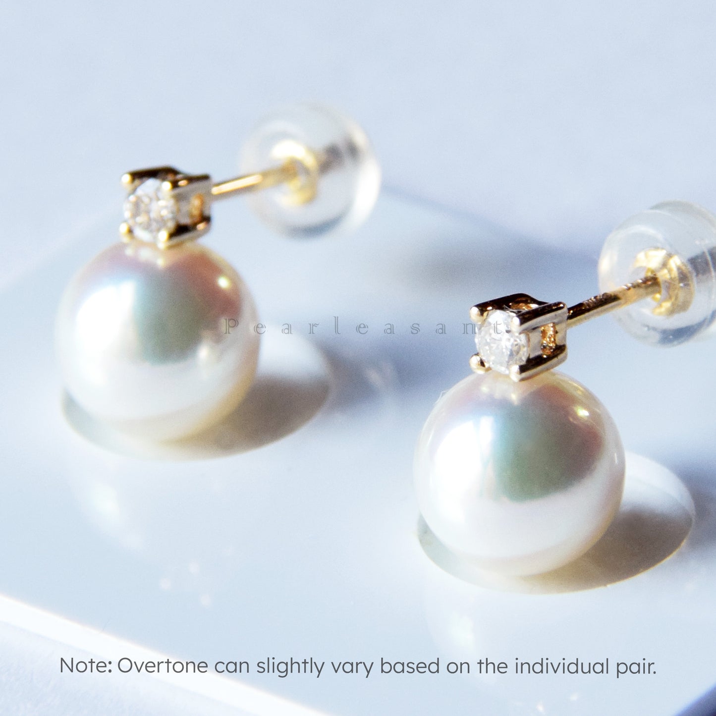 Hanadama Grade 7.5-8.0mm White Akoya Pearl Mini Princess Earrings with Certificate