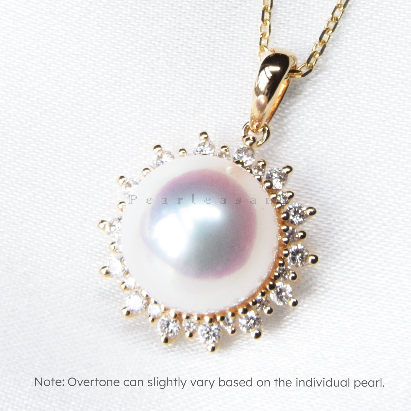Hanadama Grade 8.5-9.0mm White Akoya Pearl Sunflower Pendant with Certificate