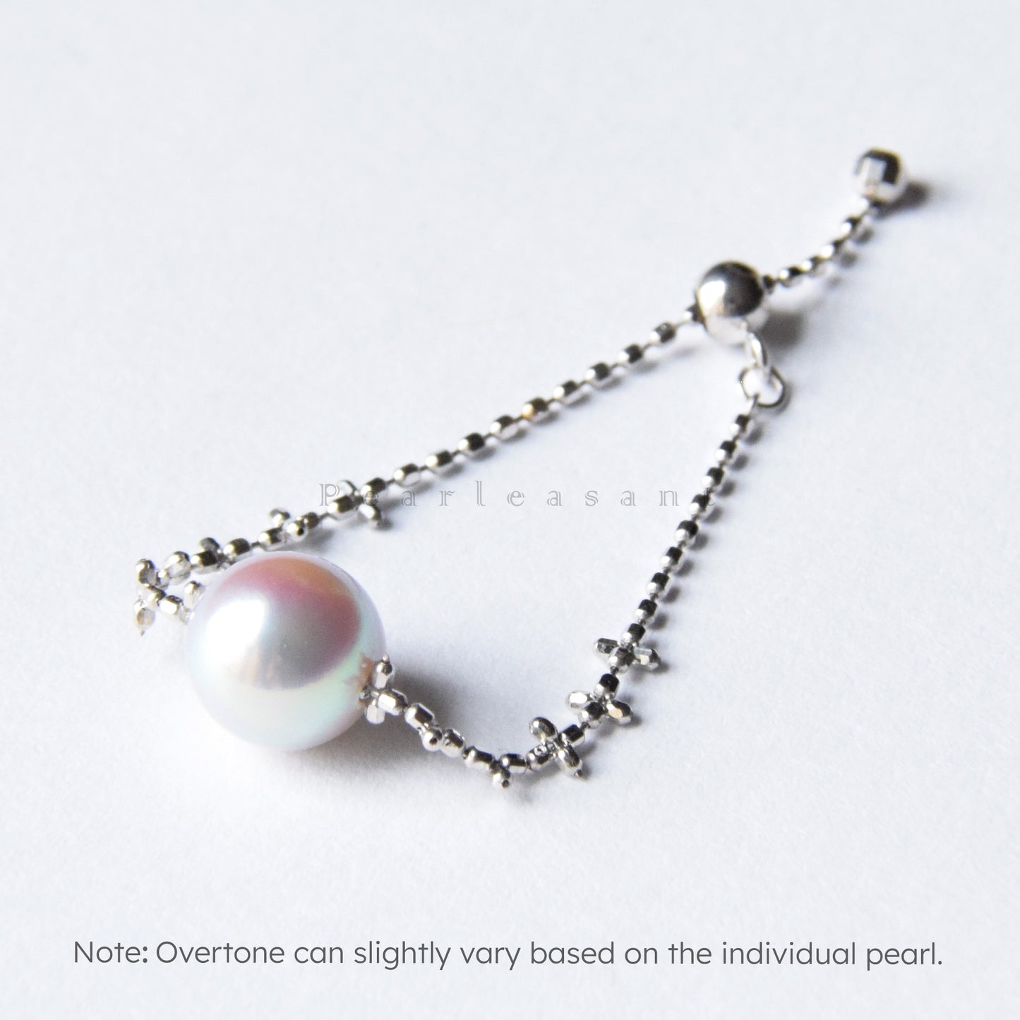 Madama Color Super Luster 6.5-7.0mm Blue Akoya Pearl Adjustable Cross Chain Ring