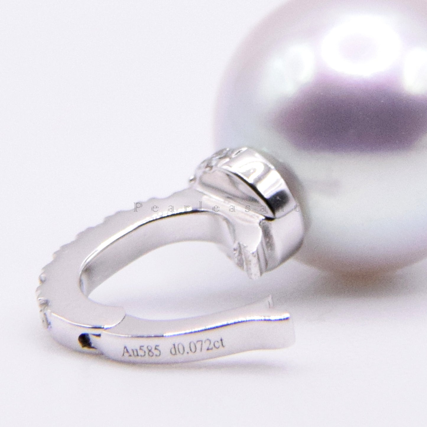 PSL Certified Blue Rose 10.0-10.5mm Akoya Pearl Diamond Clasp Pendant