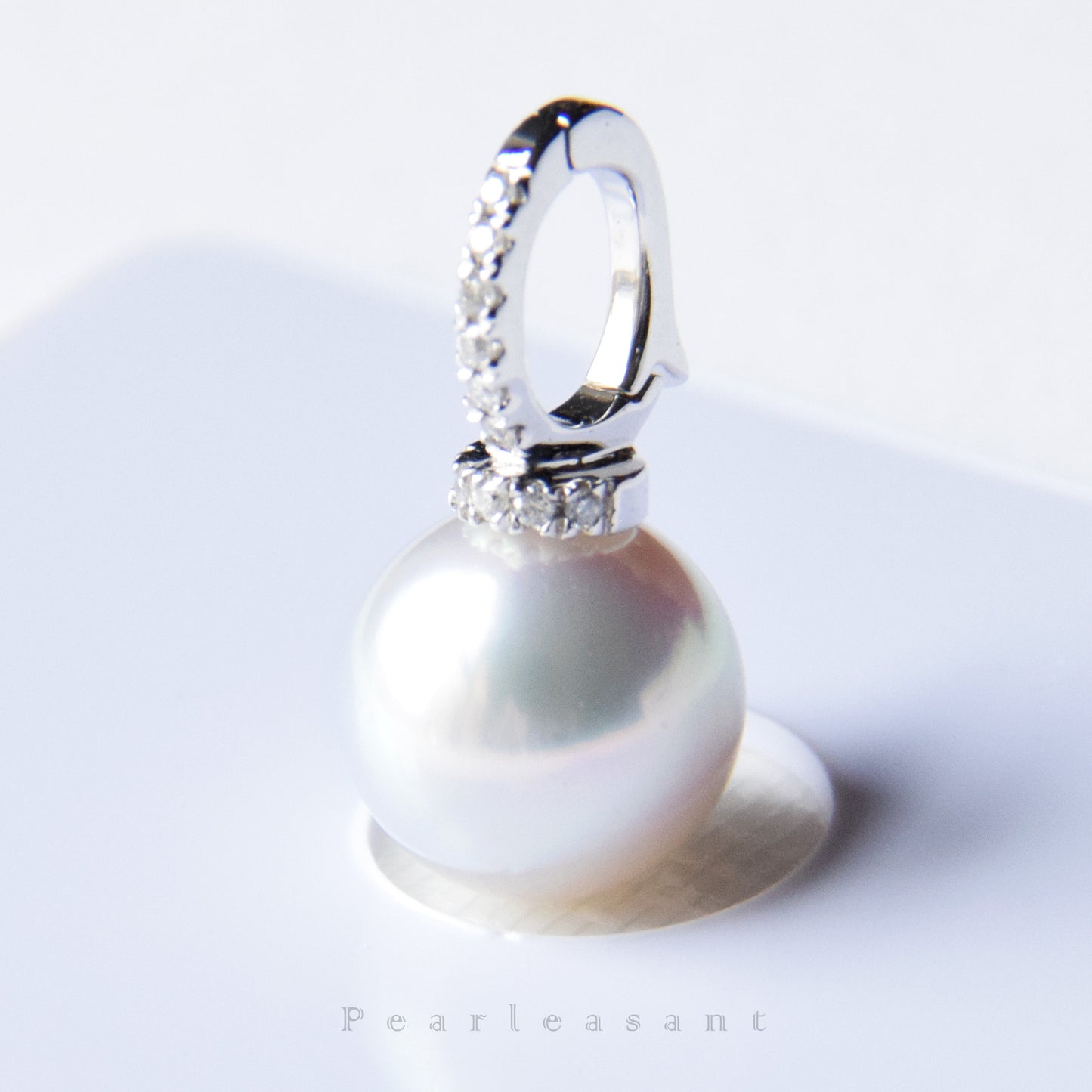 Sale - Madama PSL Certified 9.0-9.5mm Akoya Pearl Diamond Clasp Pendant Only