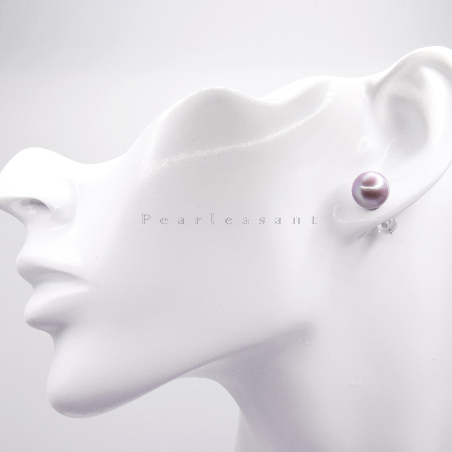 Mirror-like Surface 5A Grade 9.5-10.5mm Natural Purple Freshwater Edison Pearl Earring Studs