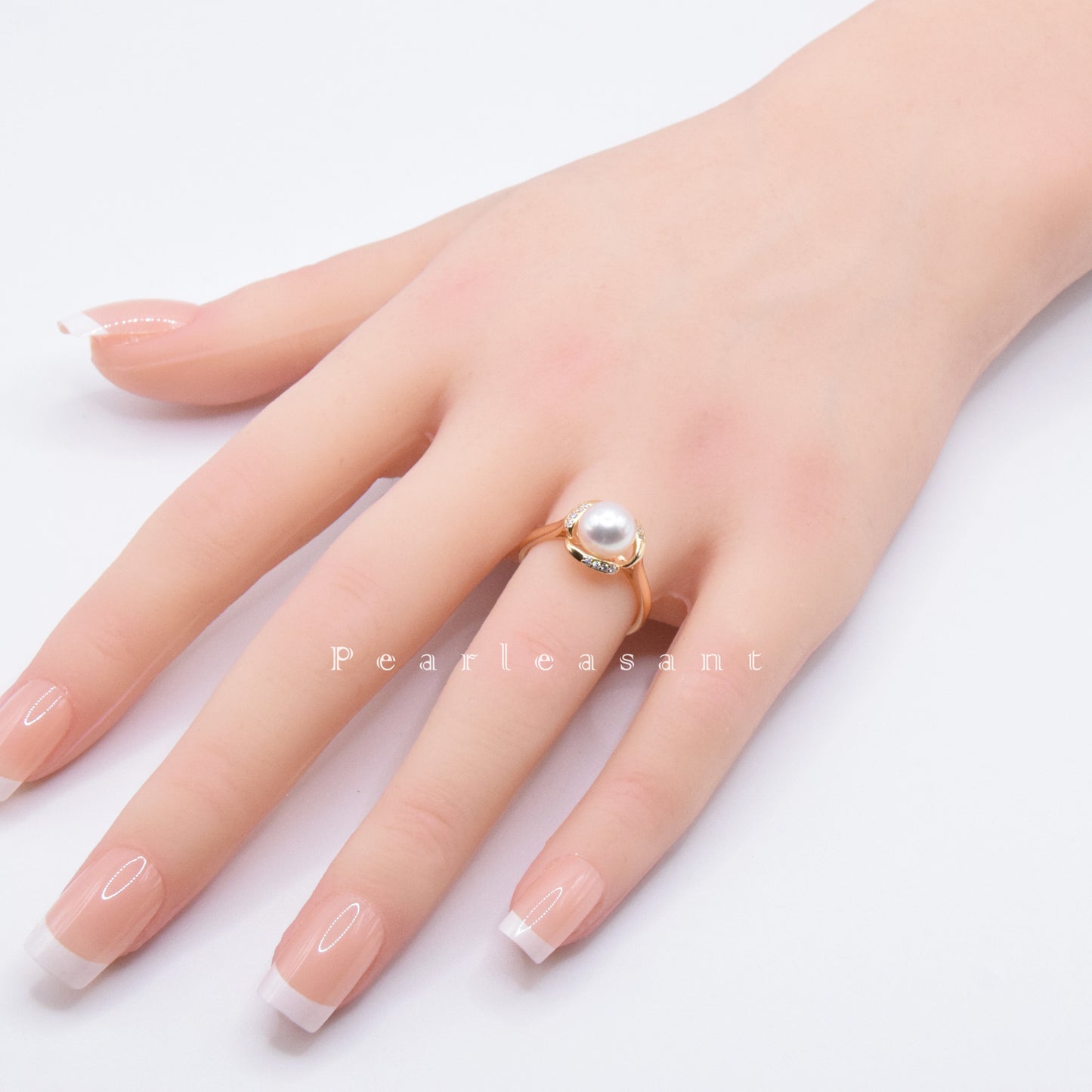 Sale Final - Boutique 7.5-8.0mm White Akoya Pearl Petal Silver Ring