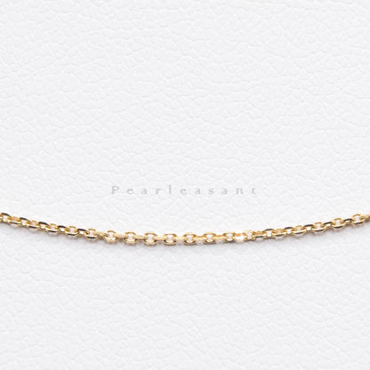 Solid 18K Gold Adjustable Needle-end Cable Chain