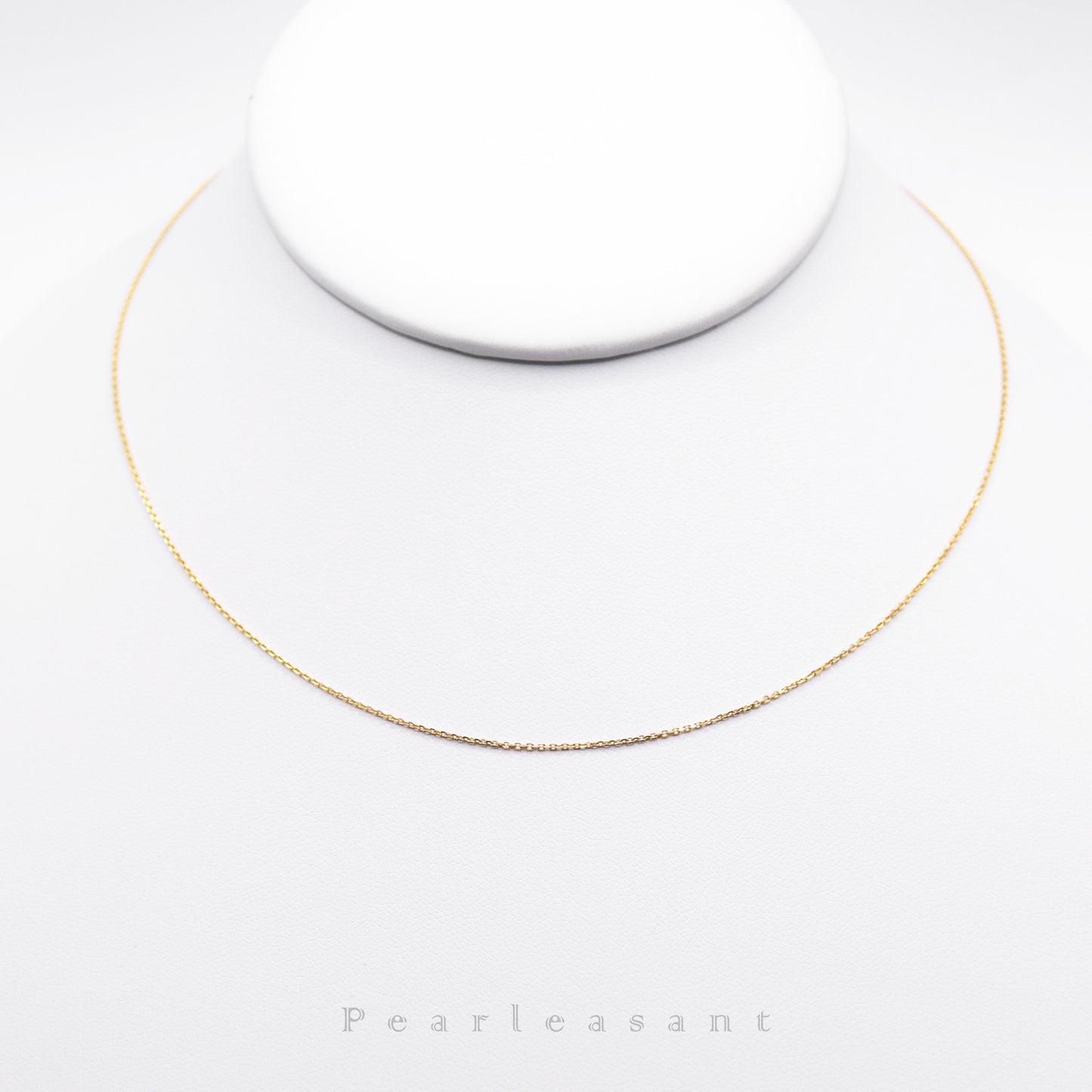 Solid 18K Gold Adjustable Needle-end Cable Chain