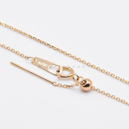 Solid 18K Gold Adjustable Needle-end Cable Chain