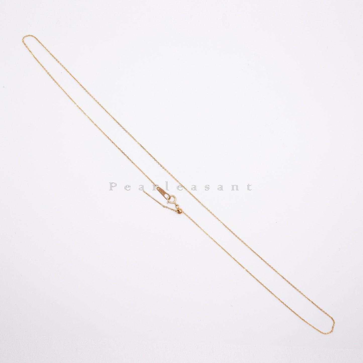 Solid 18K Gold Adjustable Needle-end Cable Chain