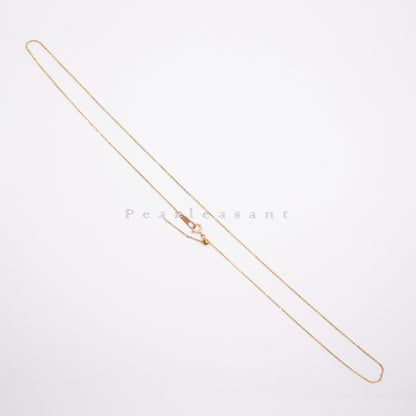 Solid 18K Gold Adjustable Needle-end Cable Chain