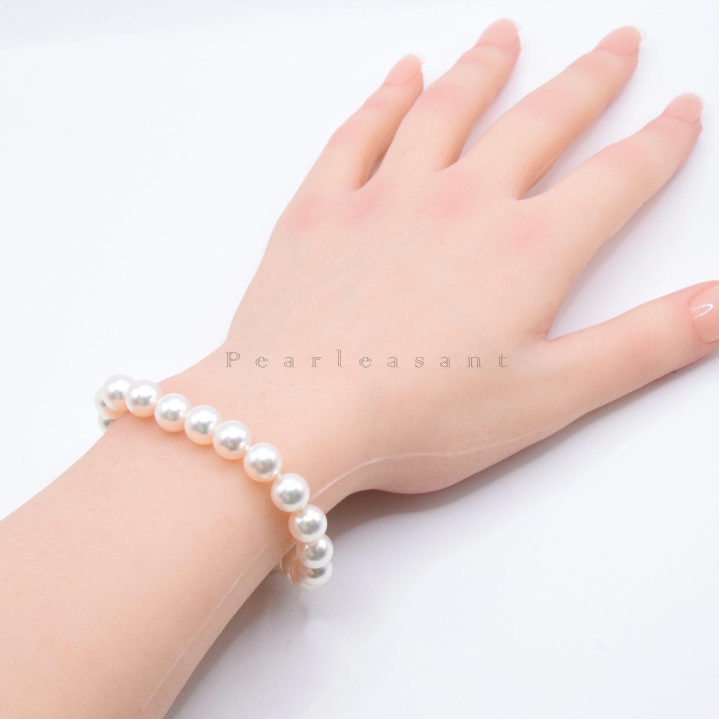 PSL Certified Tennyo Necklace Detached 7.5-8.0mm White Akoya Pearls Essential Bracelet